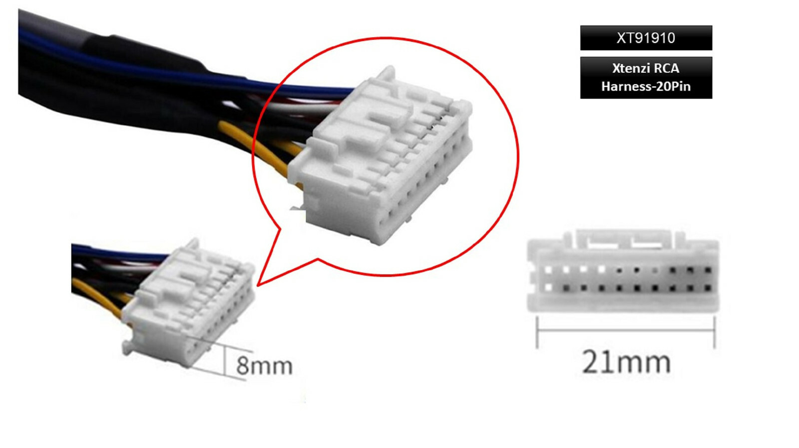 Xtenzi 20Pin AV RCA Harness for Sony XAV602BT XAV712HD XAV601BT XAV701HD