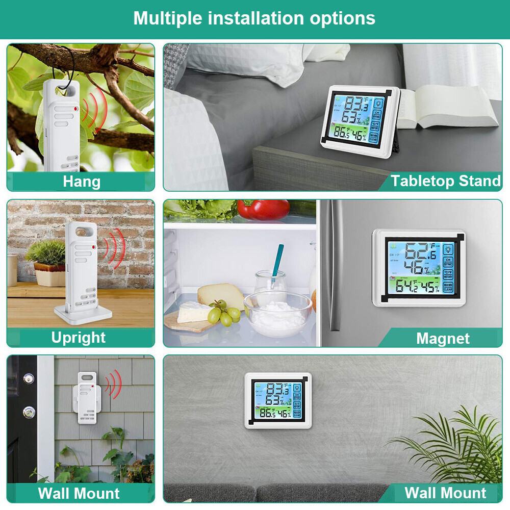 Digital LCD Thermometer Wireless Indoor & Outdoor Weather Station Clock Calendar