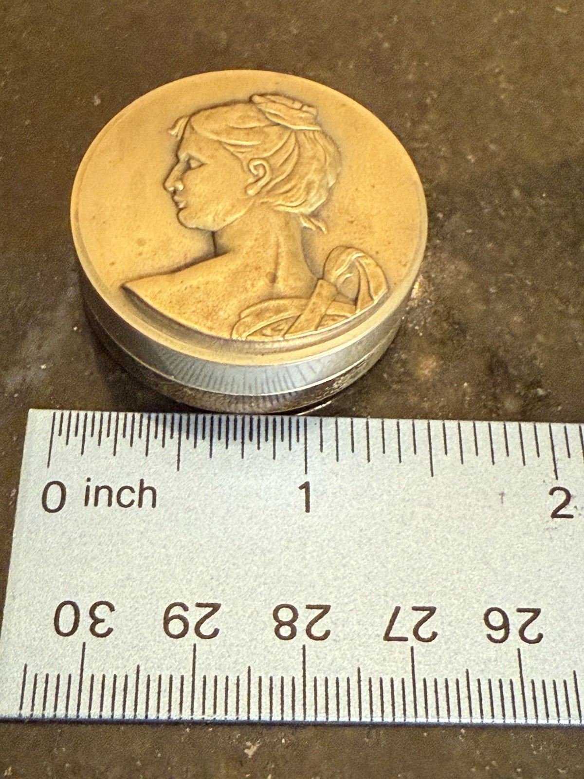 Art Nouveau 925 Sterling Cameo Pill Box