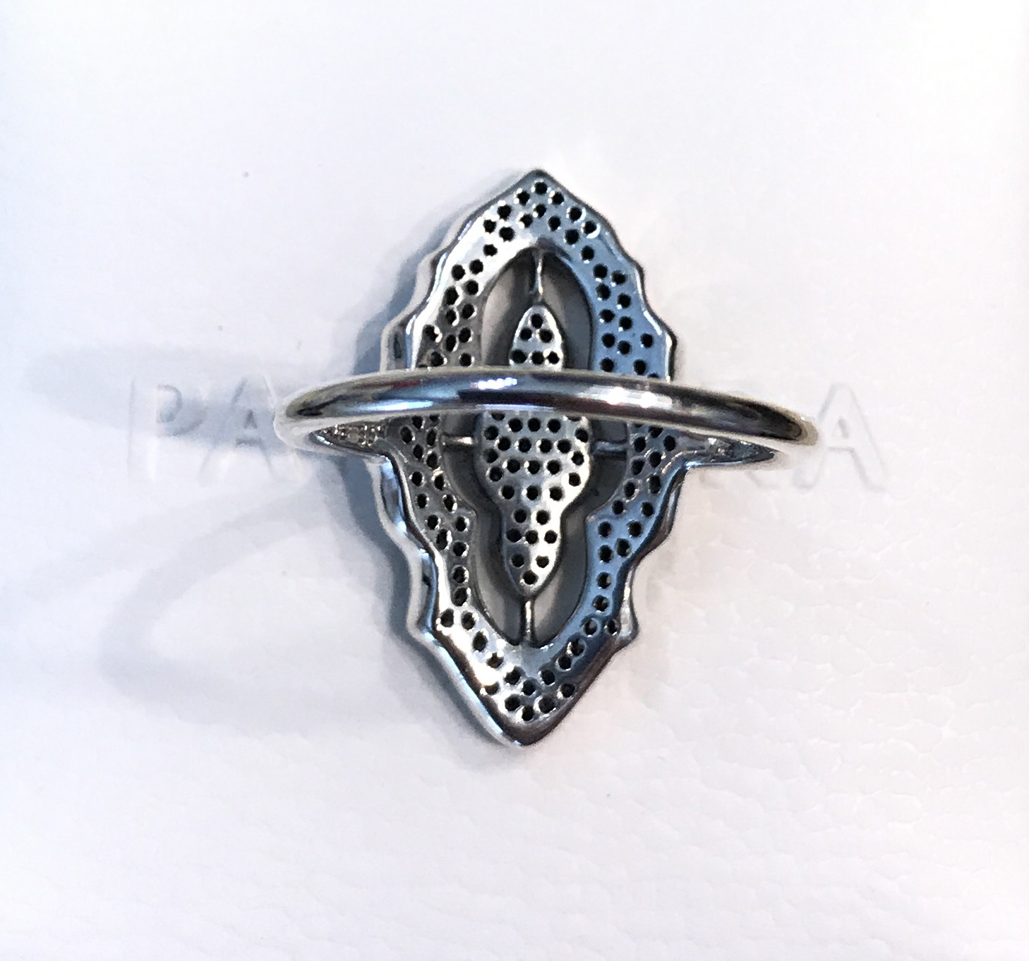 RARE~ Pandora Sparkling Lace Ring #190917CZ ~FREE HINGED BOX & POLISH CLOTH +Tag