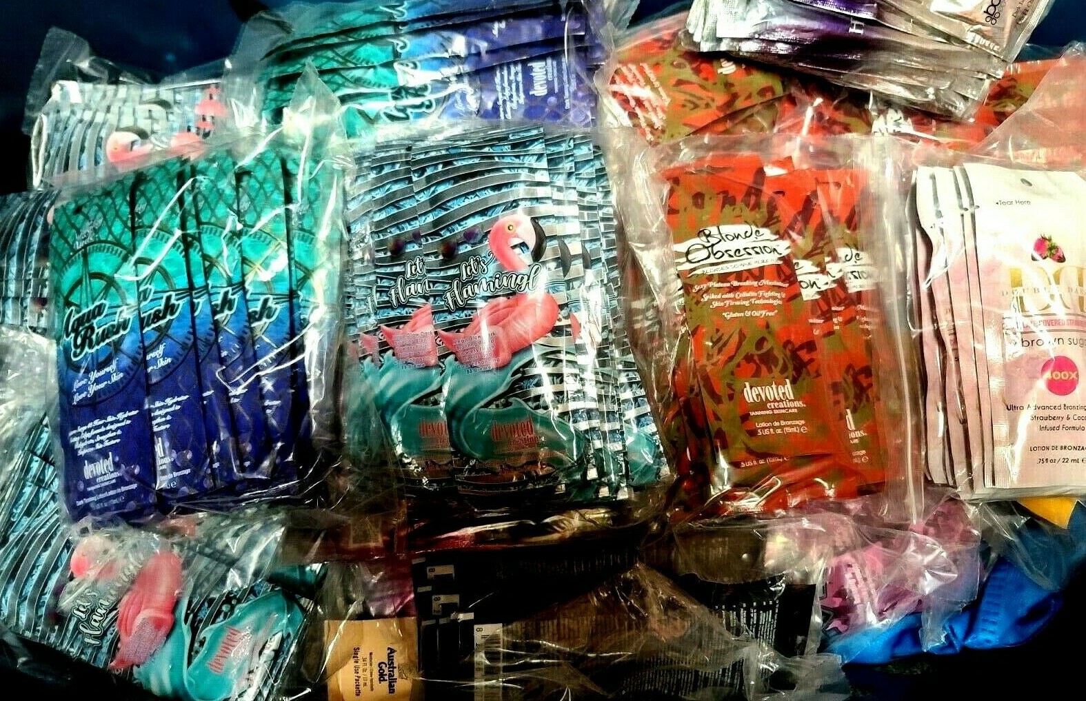 50 Brand New Salon Packets of Indoor Tanning Bed Lotion Bronzer Accelerator