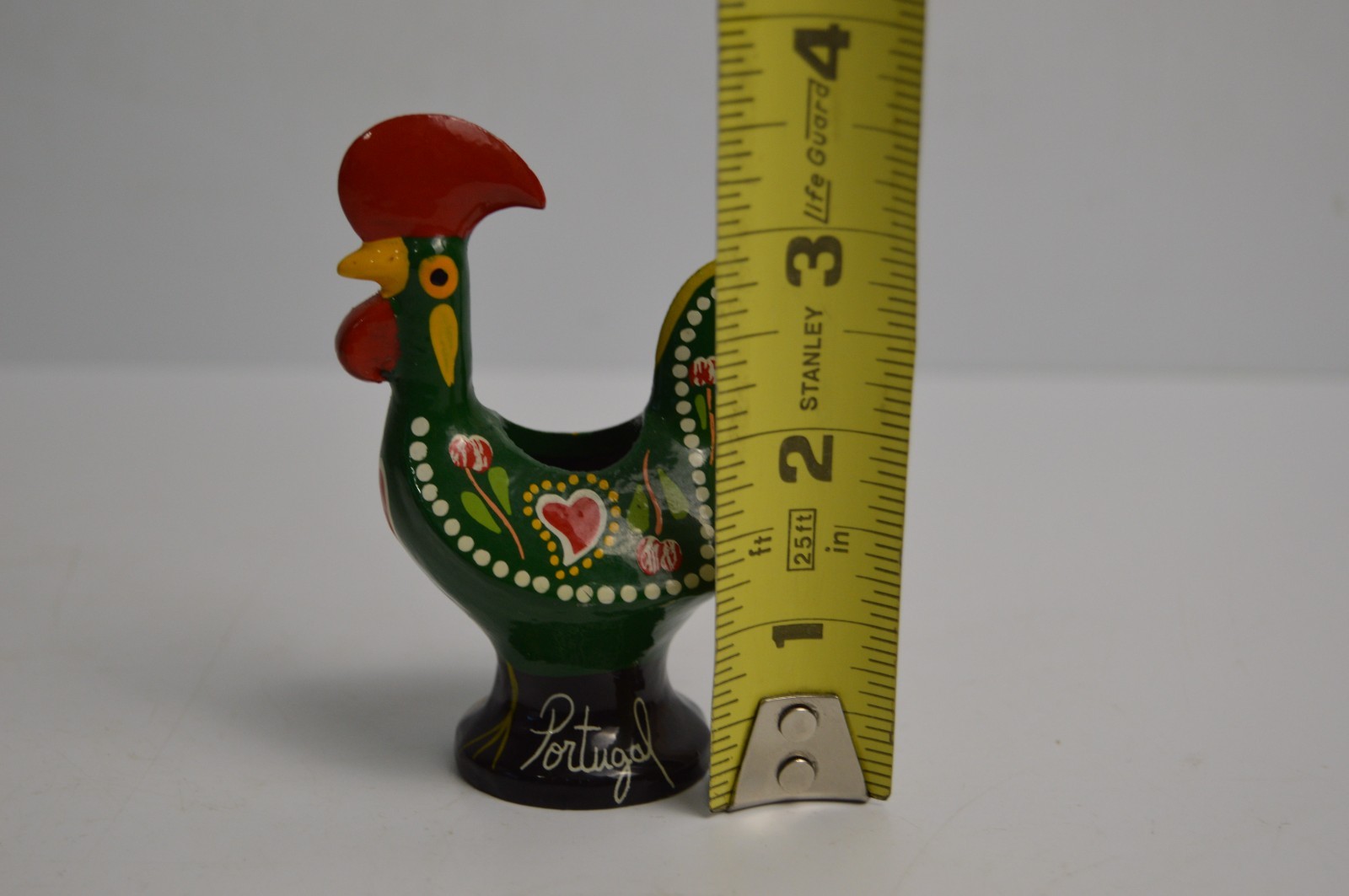Portuguese Galo Barcelos Metal Rooster Planter Good Luck Souvenir 3.5" Portugal