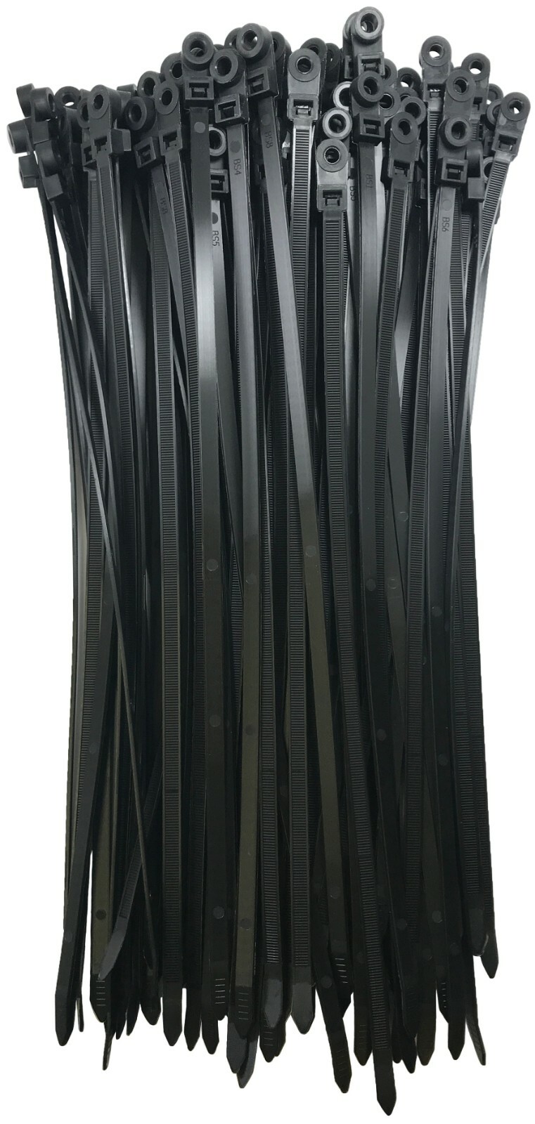 (100) Black Mounting Head Hole 15" Inch Nylon Cable Wire Wrap Zip Tie 120 LB USA