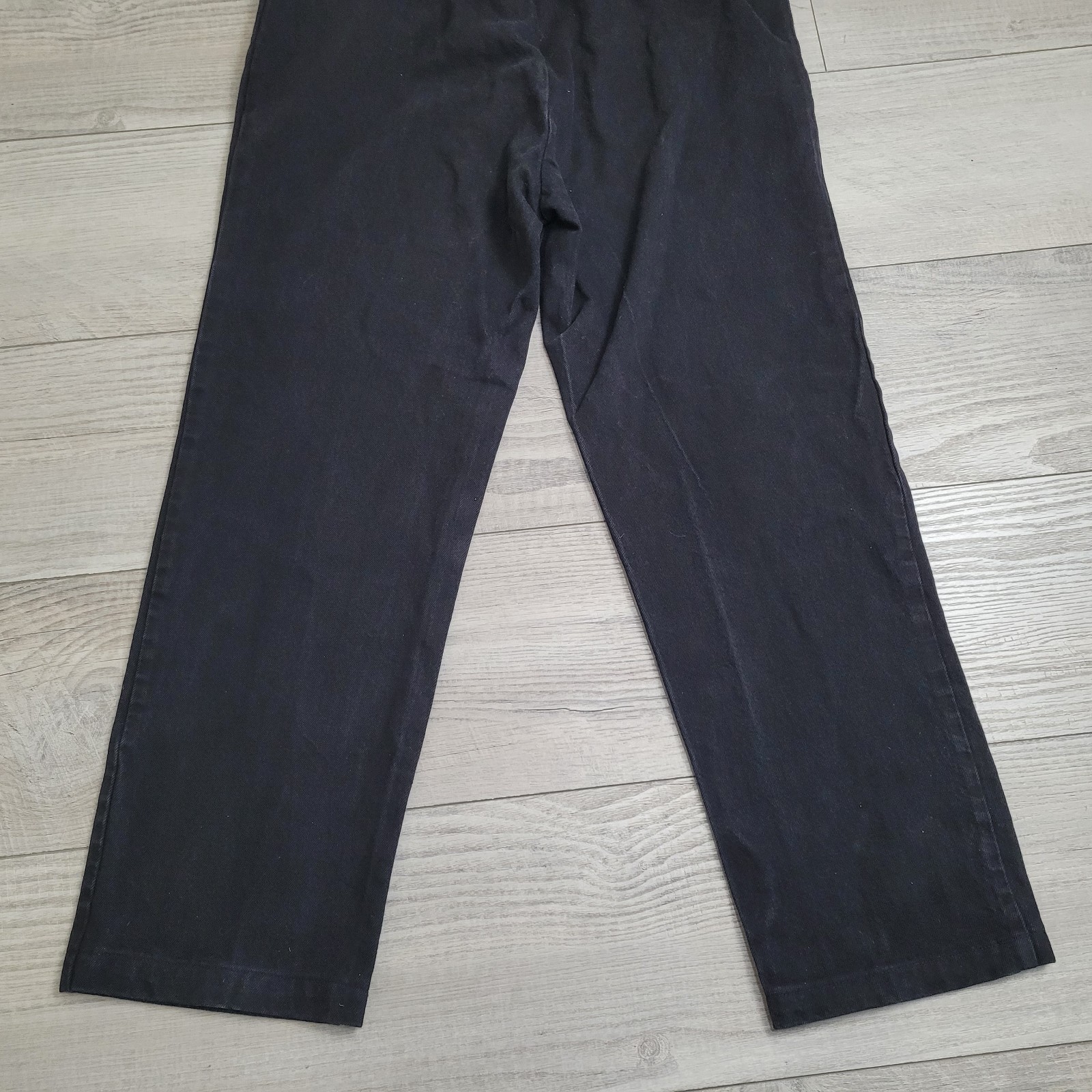 VTG Wah Maker Frontier Clothing Pants Mens 38 Black Denim Suspenders Button Fly