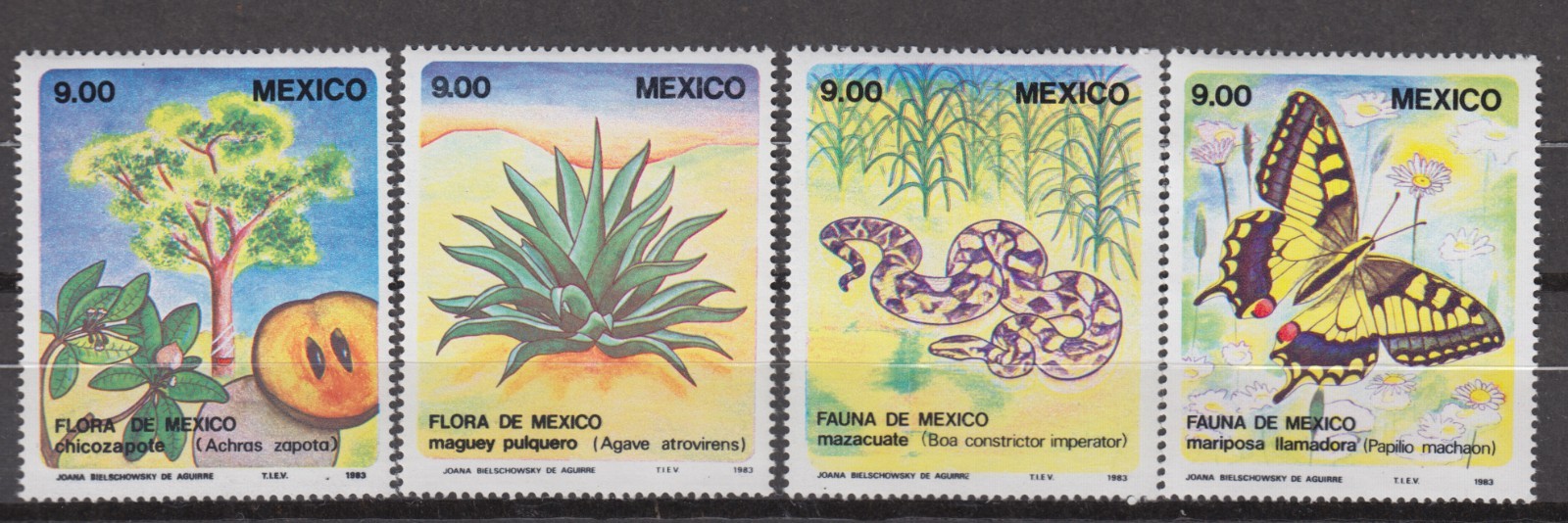 Mexico stamps 1983 Flora Fauna Michel 1871-1874 MLH Catalog value 8 euro F684