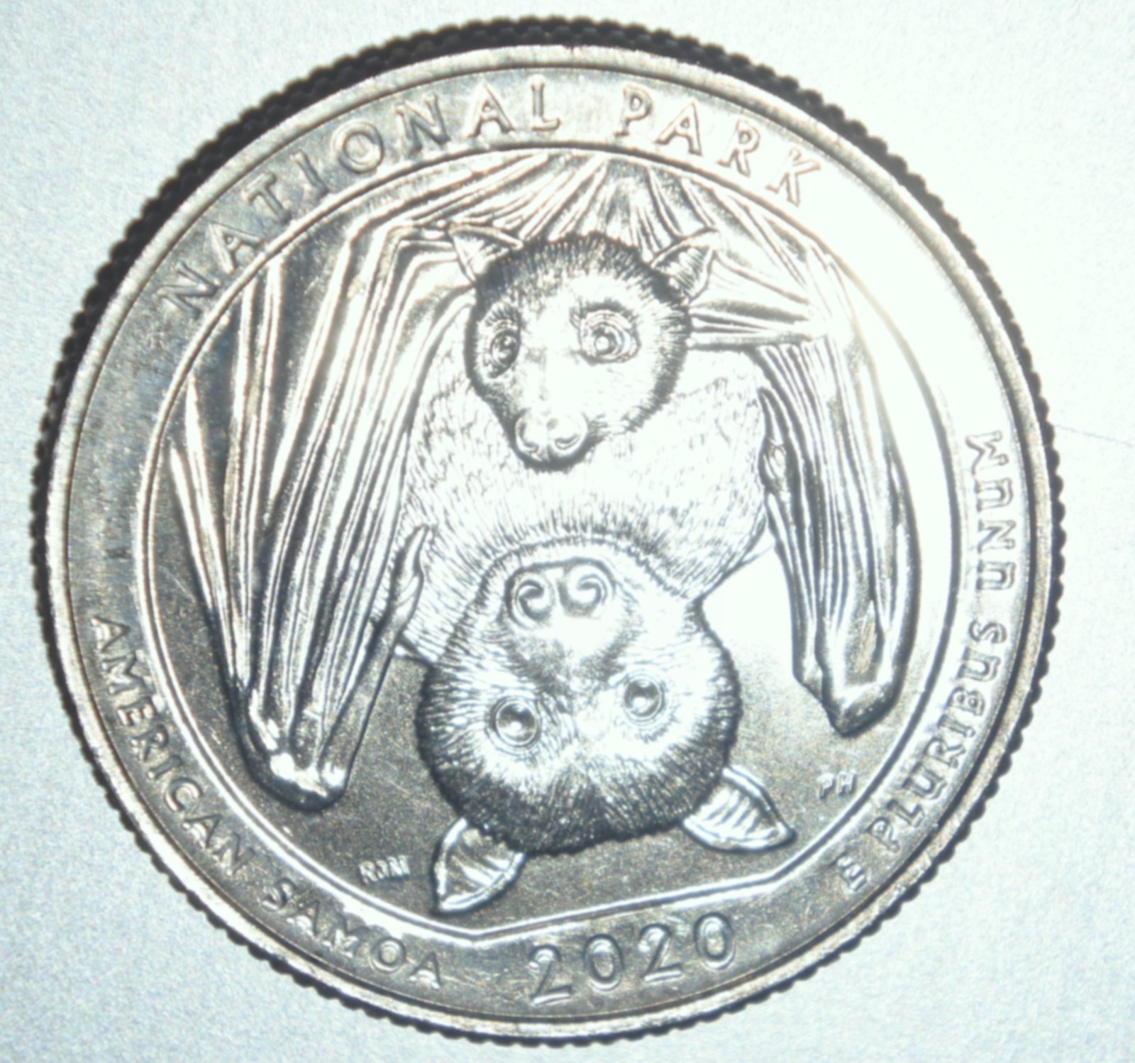 (1) 2020 D UNCIRCULATED American Samoa National Park Fruit Bat Quarter From Roll