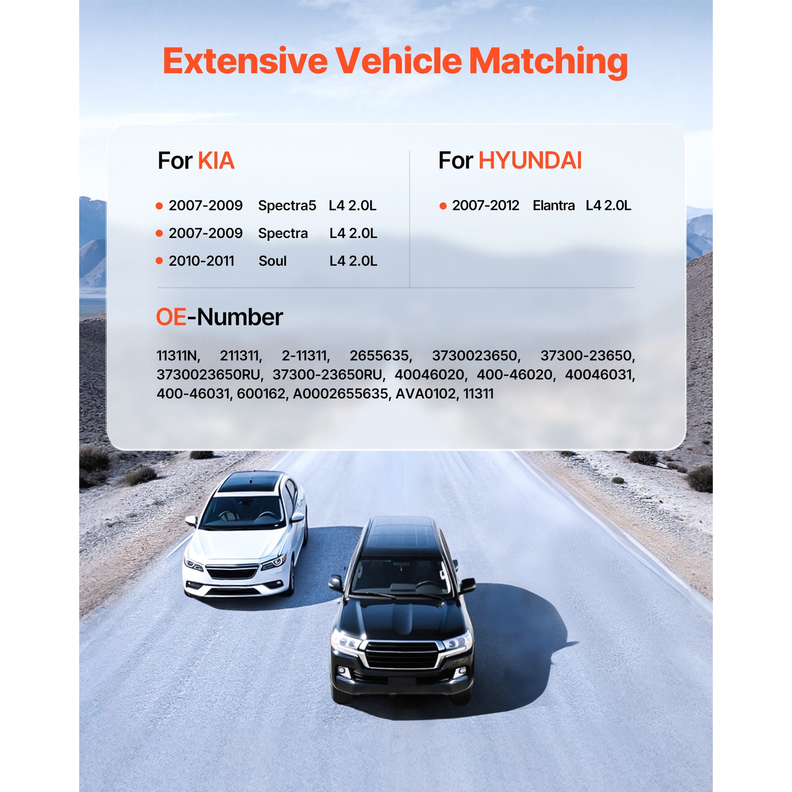 Alternator for Kia Soul 10-11 Spectra 07-09 HYUNDAI Elantra 07-12 L4 2.0L 11311N