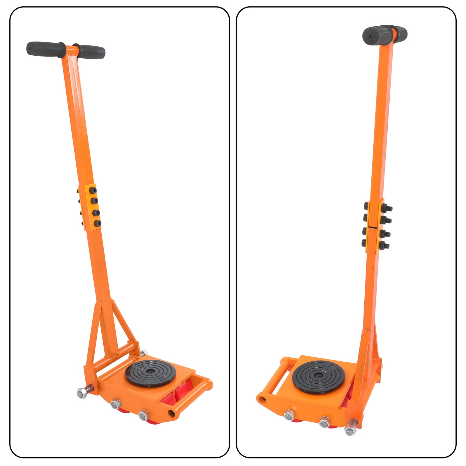 4 Pcs Heavy Duty Machinery Skates Dolly 6T/13200Lbs With Handle 360° Rotation