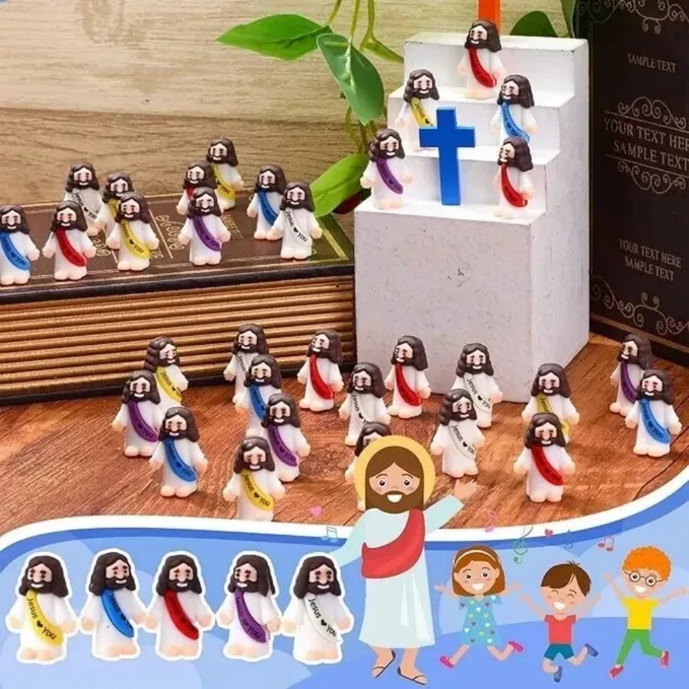 25 P Little Jesus Figures Original Design Jesus Love You Mini Rubber Jesus #/##