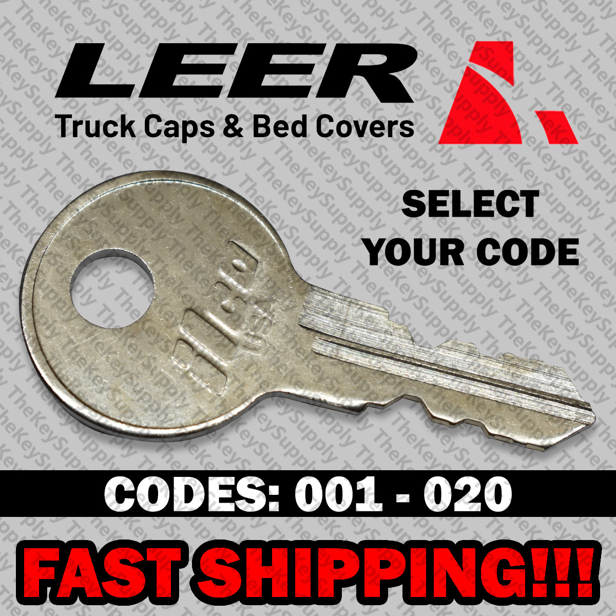 Leer Truck Cap Bed Cover Replacement Key Cut to Your Code 001 - 020