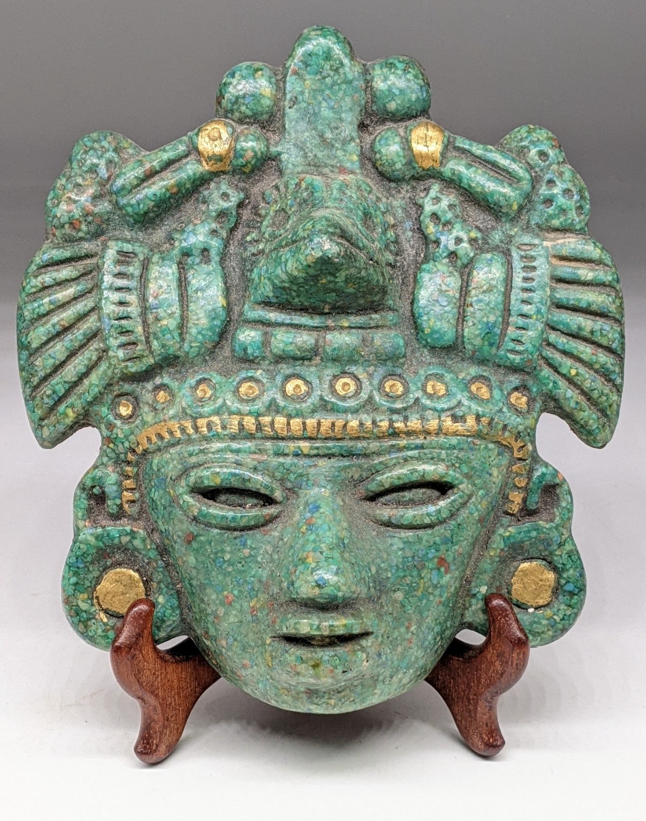 Mexican Aztec Malachite Resin Mask Repro