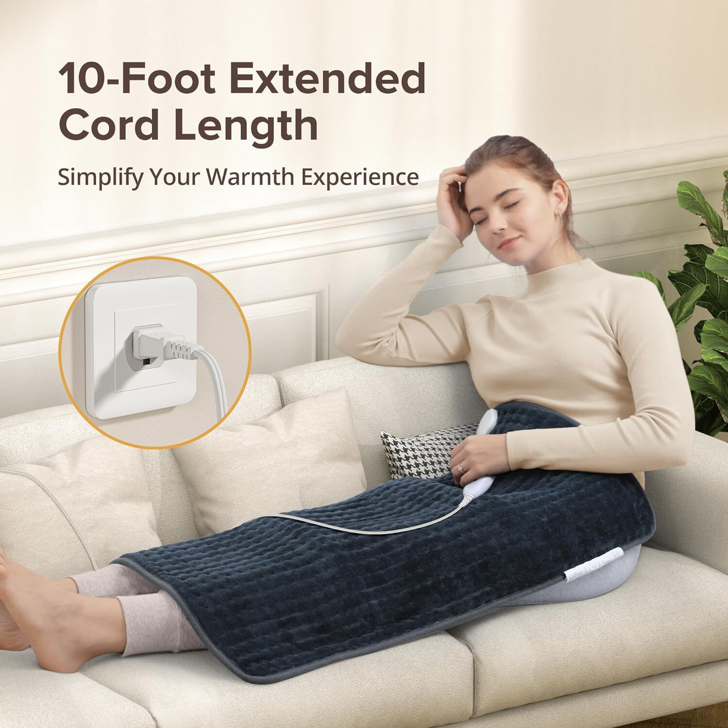 Heating Pad for Back Pain Relief, 33'' x 17'' XXXL Electric Heating Pad for Neck