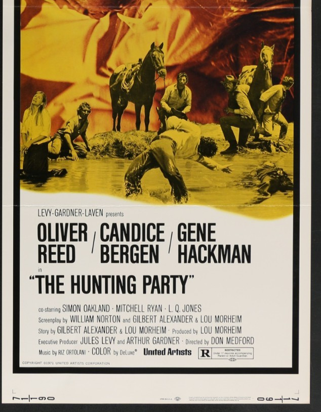 THE HUNTING PARTY (1971) Original Insert Movie Poster Gene Hackman Western