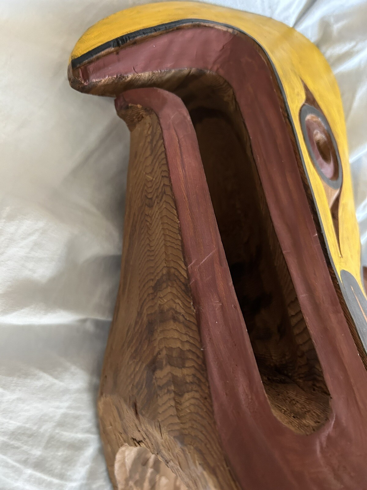 Northwest Coast Vtg Indian First Nation Cedar Headdress Mask Eagle Hand Carved