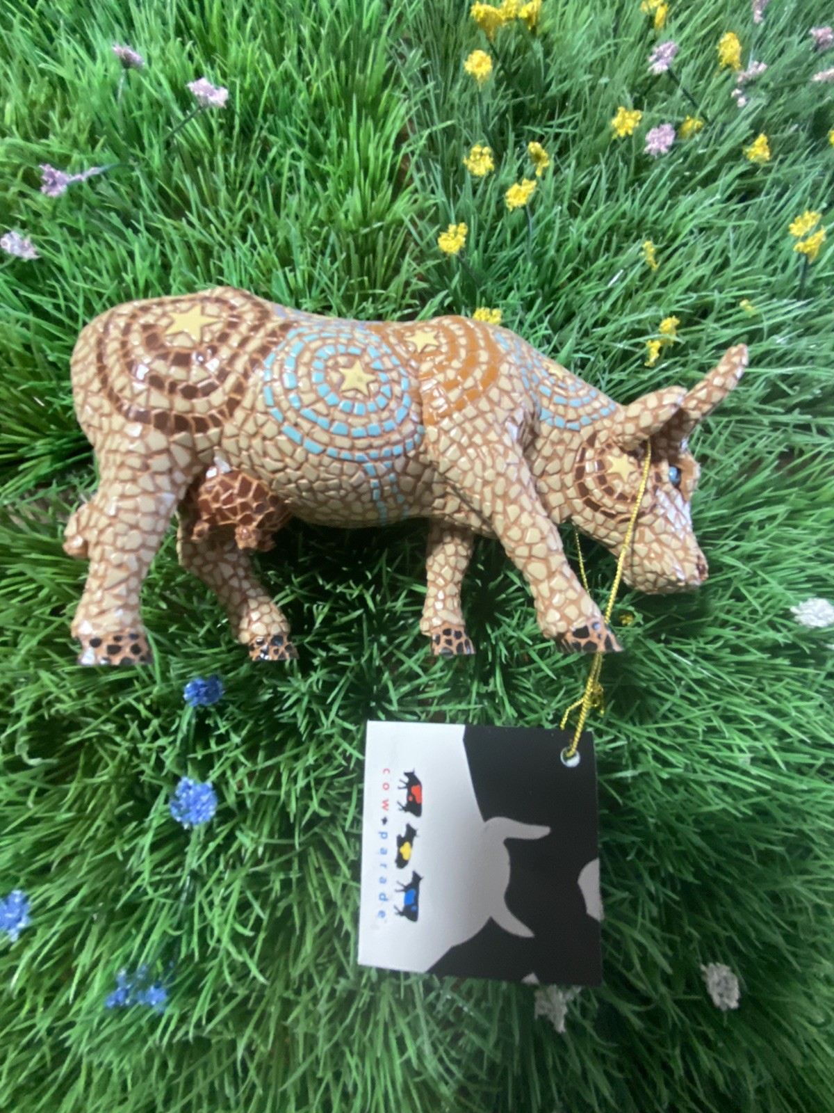 Cow Parade Starry Night In Texas 2002 Complete w/ Box & Tag Item #7255