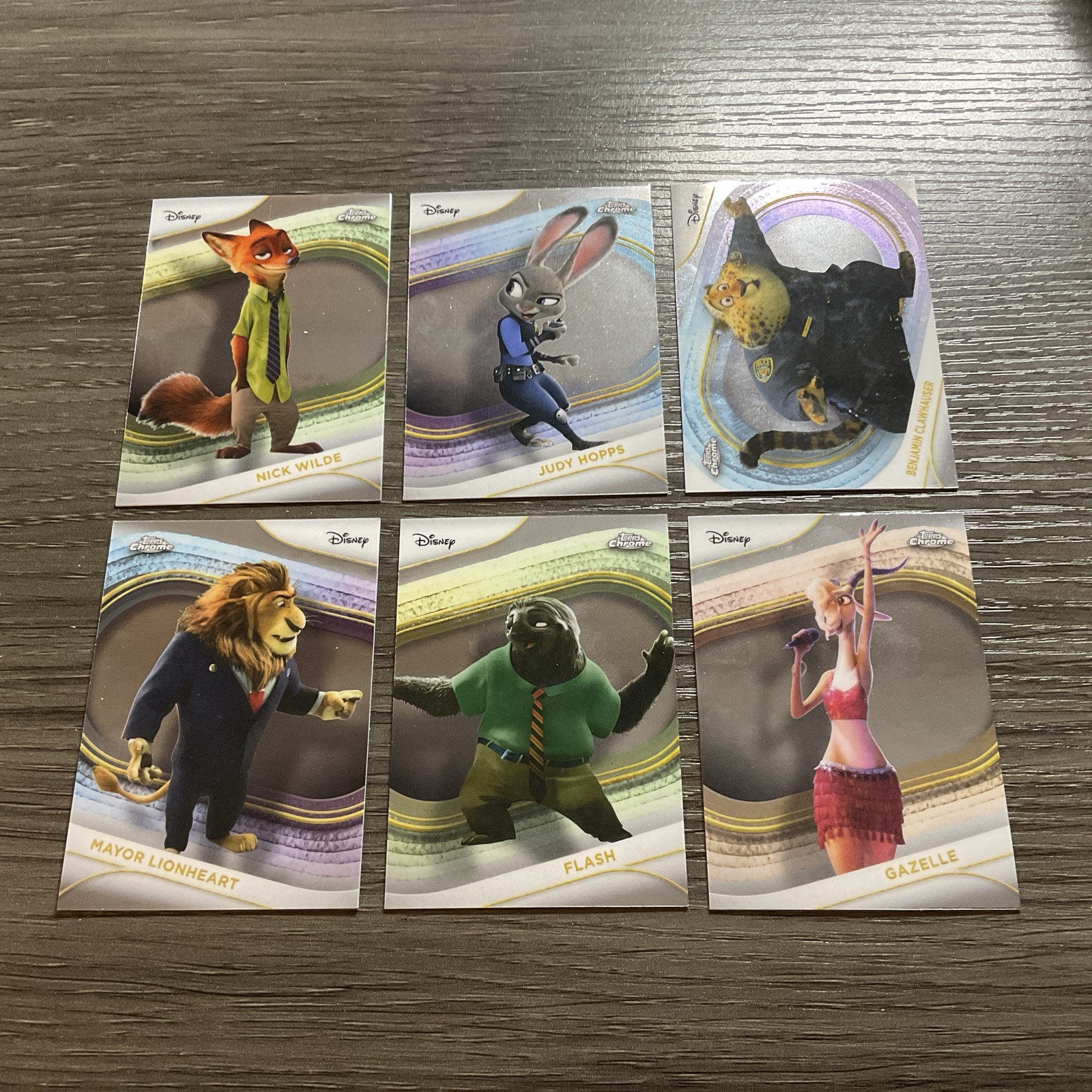 2025 Topps Chrome Disney Zootopia Movie Set (6) Cards