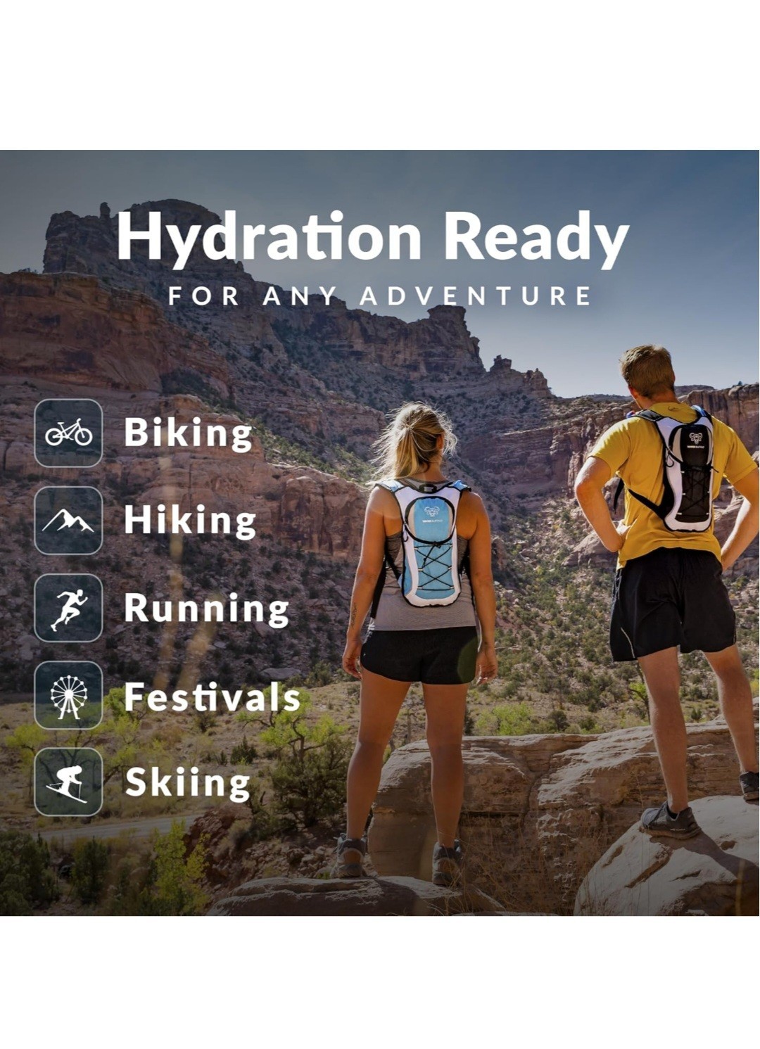 Water Buffalo Road Runner Hydration Backpack – Lightweight with 2L Bladder