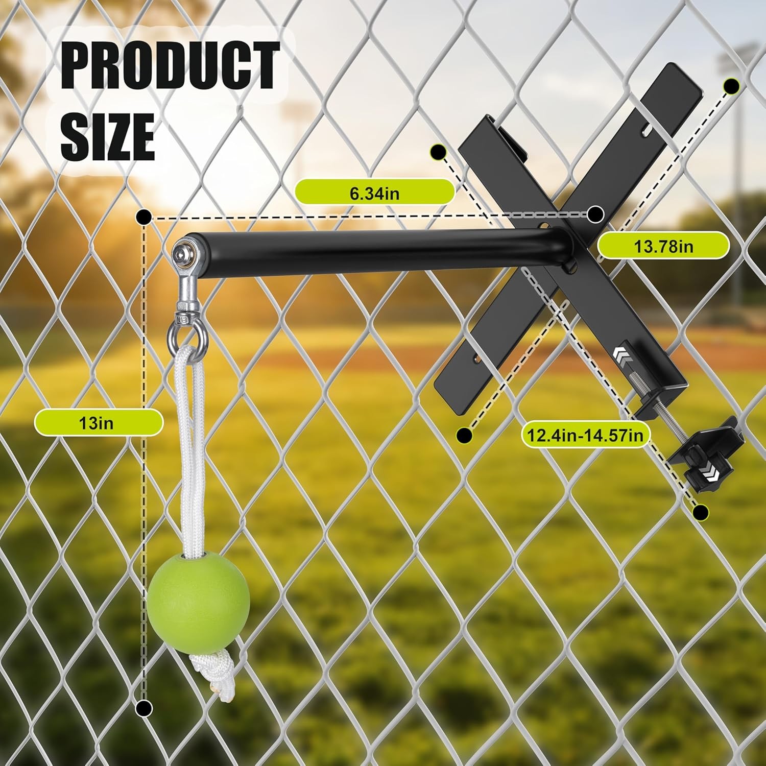 Portable Baseball/Softball Swing Trainer with Auto Reset Tethered Ball