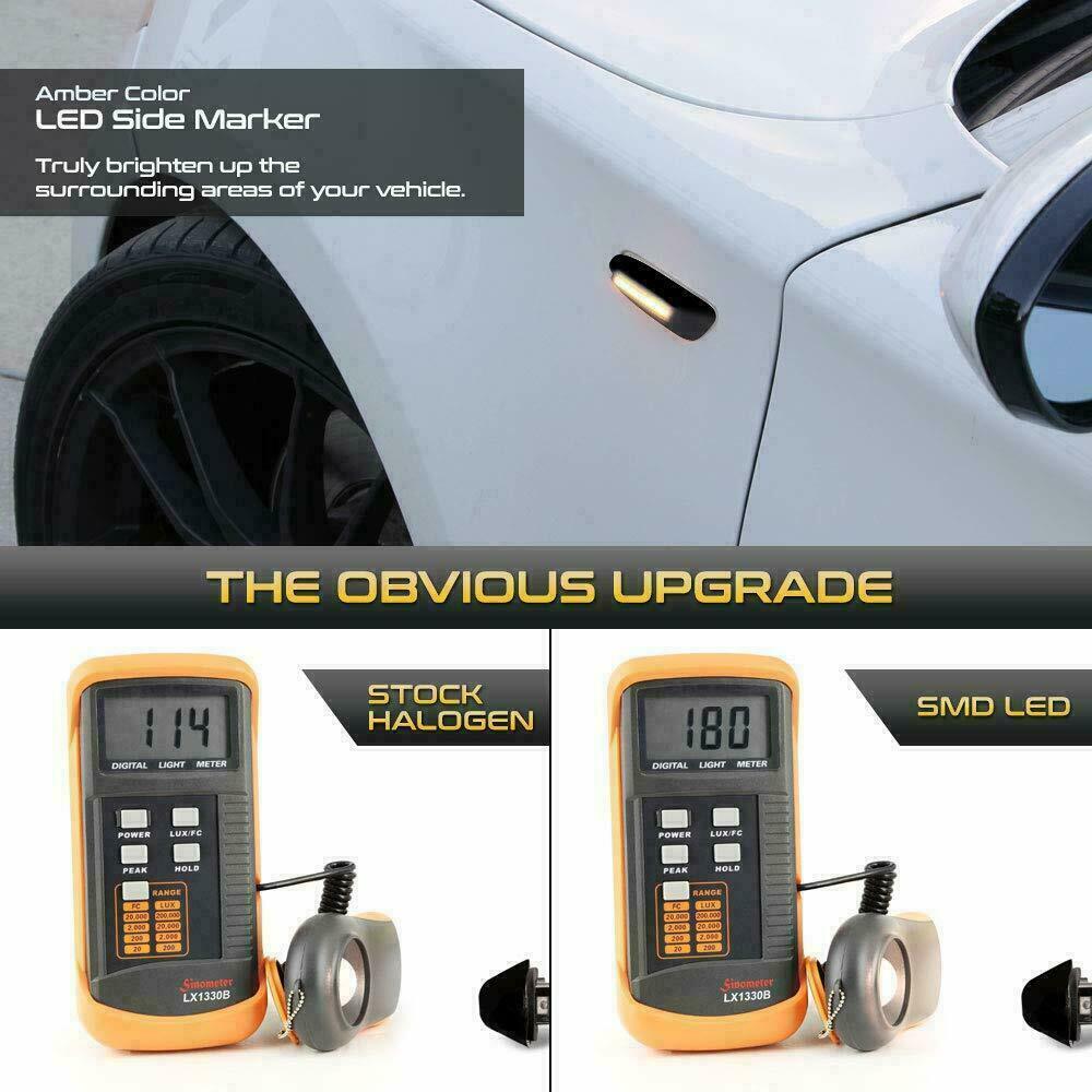 "SMOKE LENS" BMW E82 E88 E90 E92 LED Side Marker Light Signal Blinker Lamp Pair