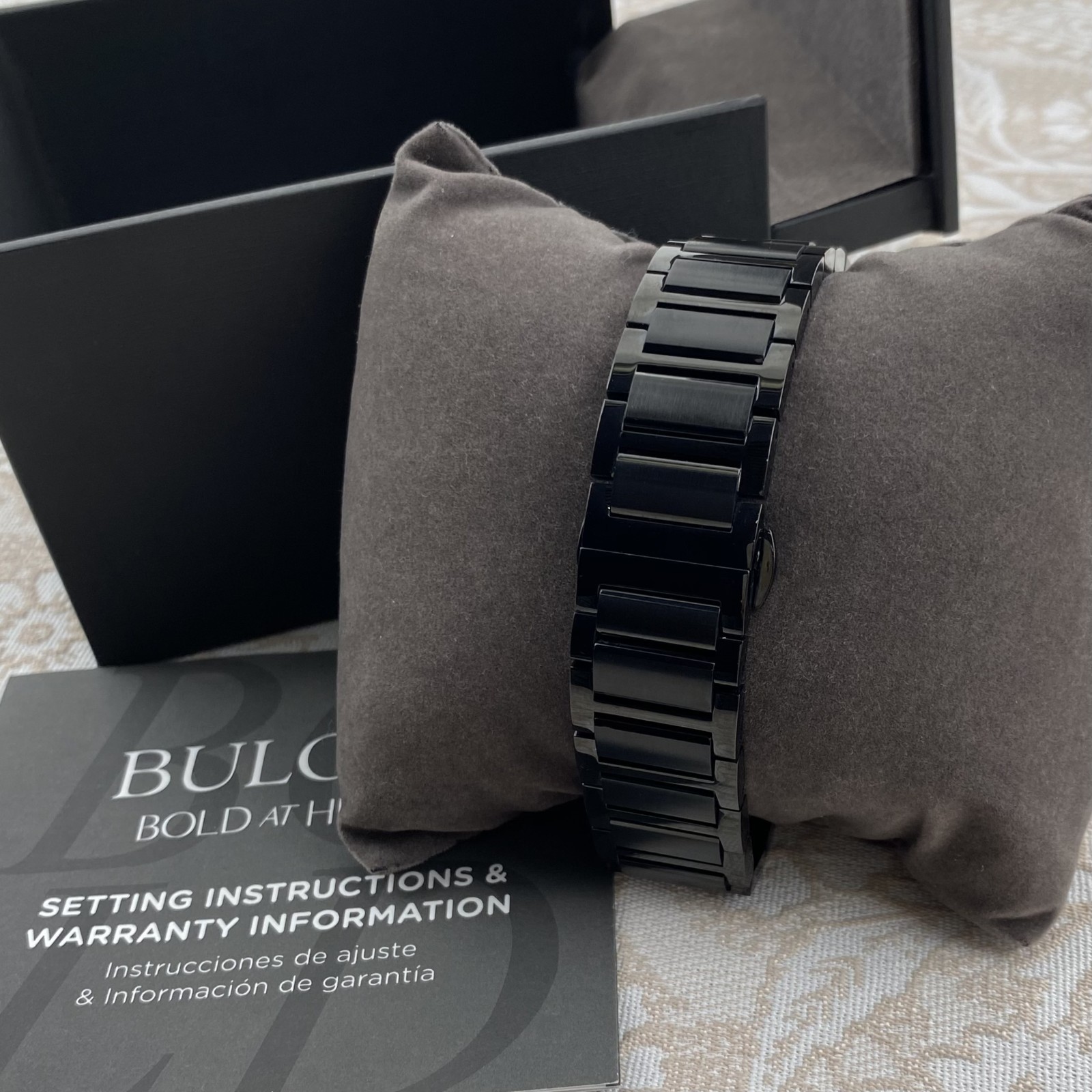 Bulova Millennia 98A313 Men's Quartz Watch 41mm Black Gold Dial Stainless Steel