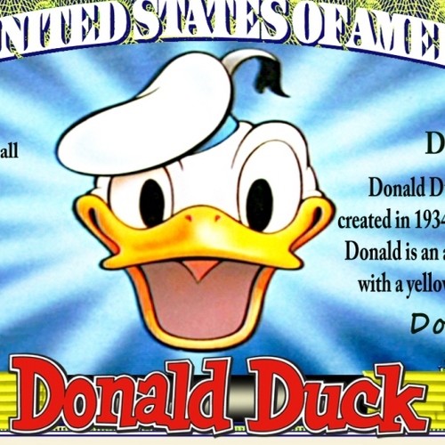 Donald Duck Million Dollar Bill Play Funny Money Novelty Note + FREE SLEEVE