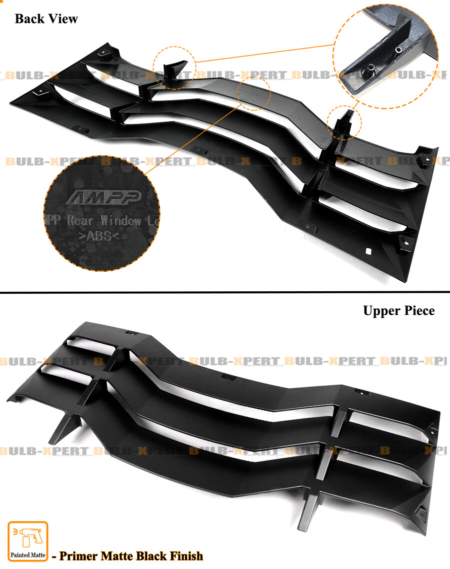 For 24-25 Ford Mustang AMPP 2pc Matte Black Rear Window Windshield Louver Cover