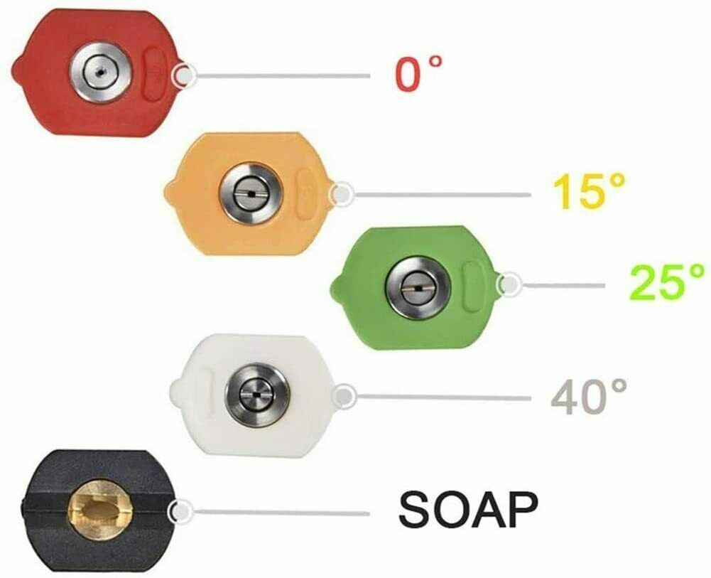 4000PSI High Pressure Power Washer Spray Gun Wand Lance Quick Nozzle Tips Kit