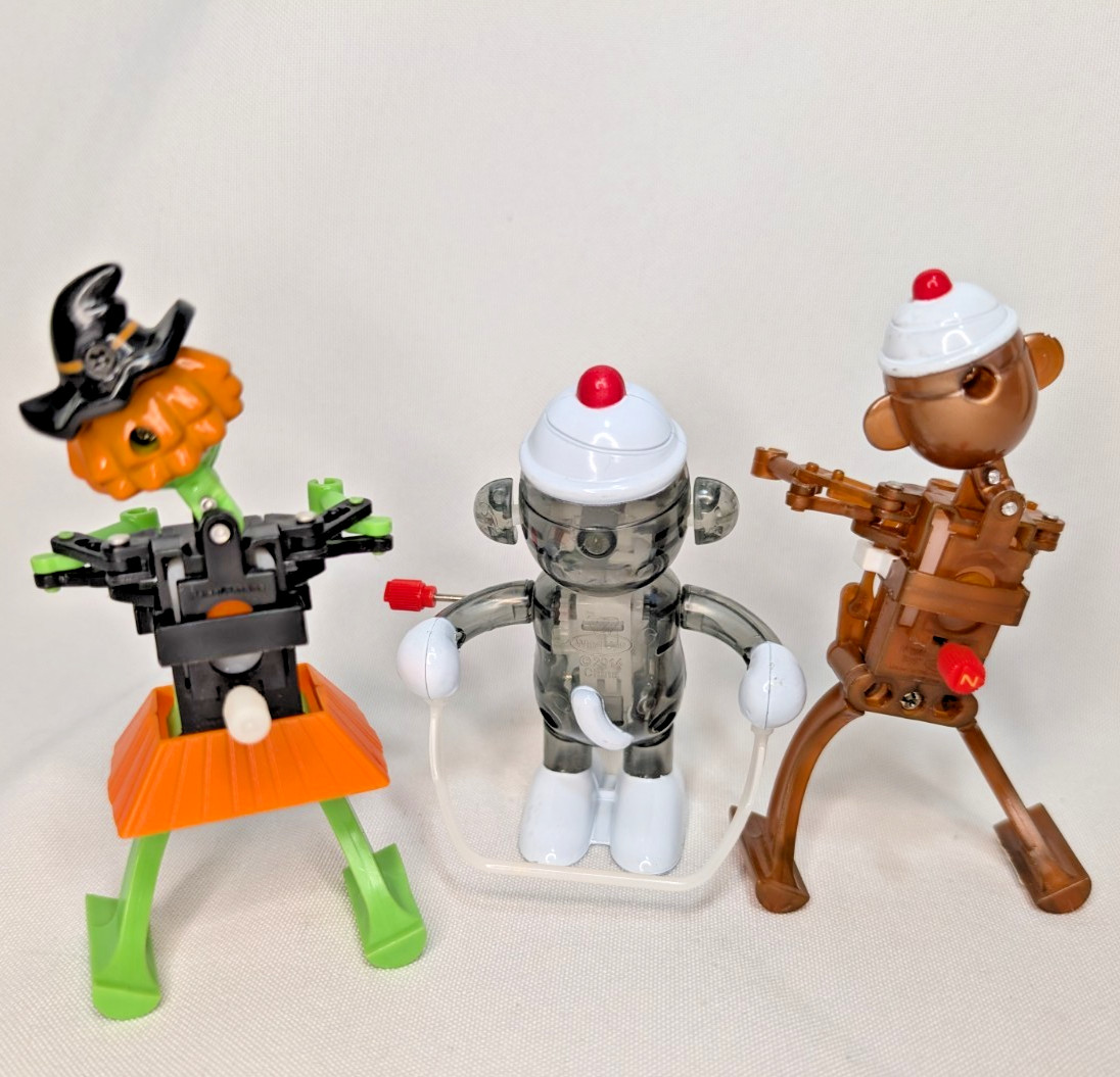 Noggin Bops Sock Monkey & Wind Up Jump Rope + Witch loose working