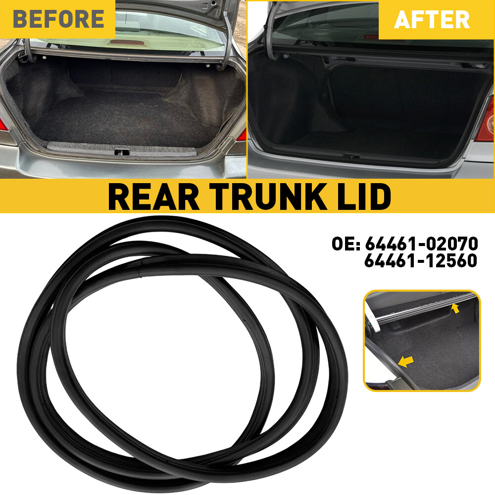 Weatherstrip Rear Trunk Lid Black Rubber For 2003-2008 Toyota Corolla Seal Strip