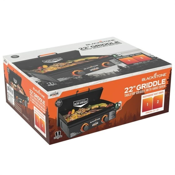 Adventure Ready Outdoor Griddle, 2-Burner 22" Propane Flat Top Grill with Cover