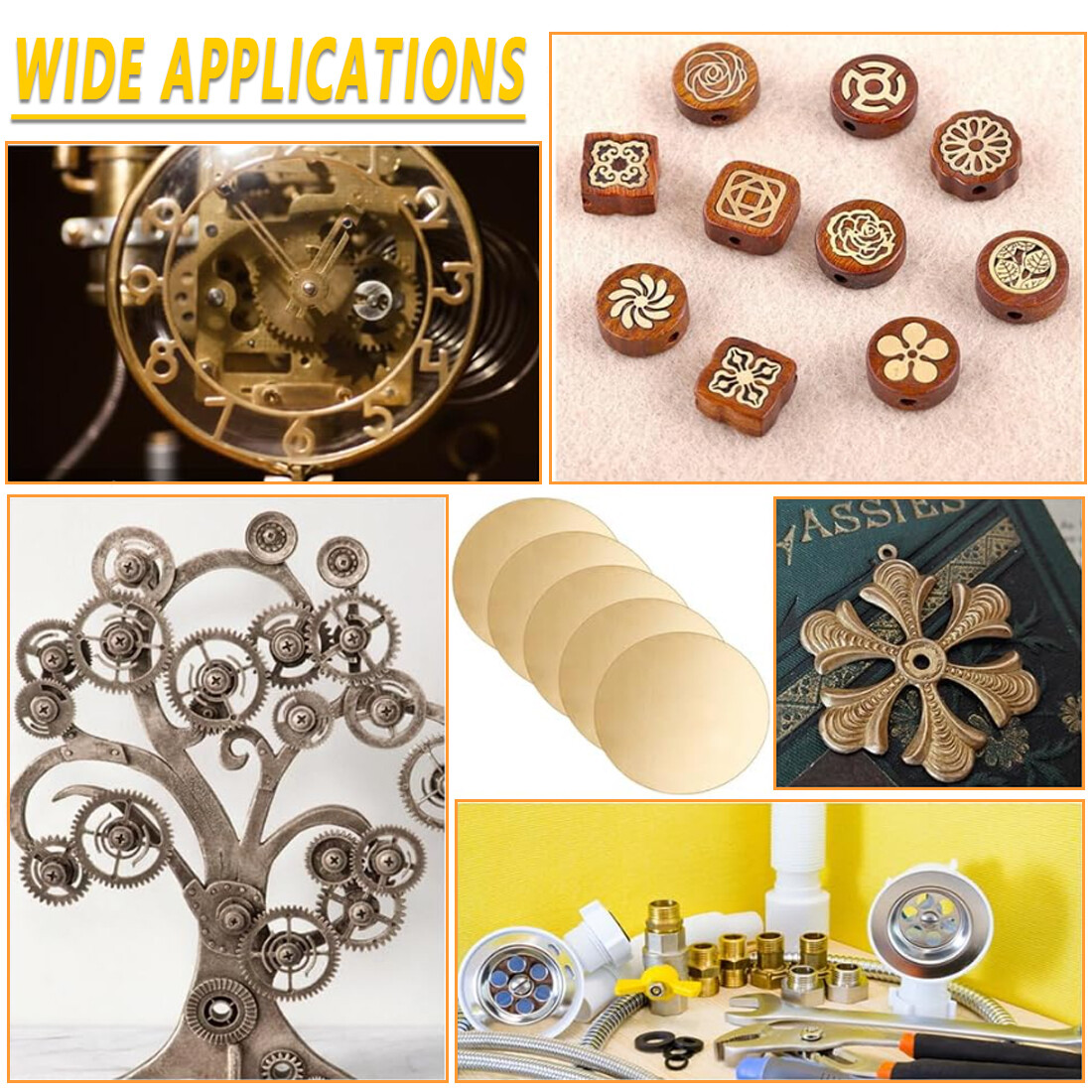 H62 Solid Brass Discs Plate Round Sheets Thick 0.5/1/1.5/2/3/4/5/6mm OD 10~300mm