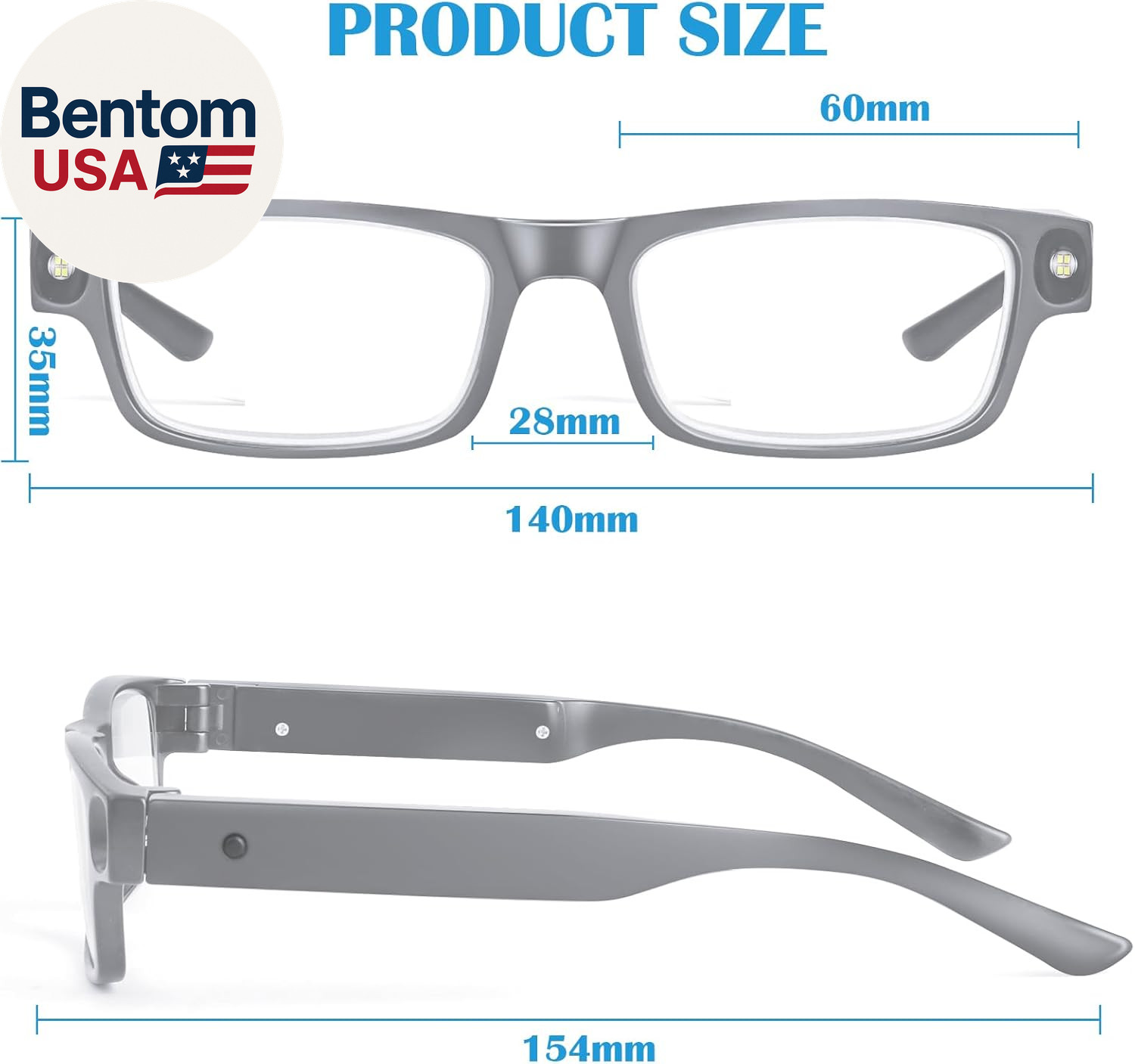 200% Magnifying Glasses with Light,Usb Rechargeable LED Lighted Magnifying Eyewe