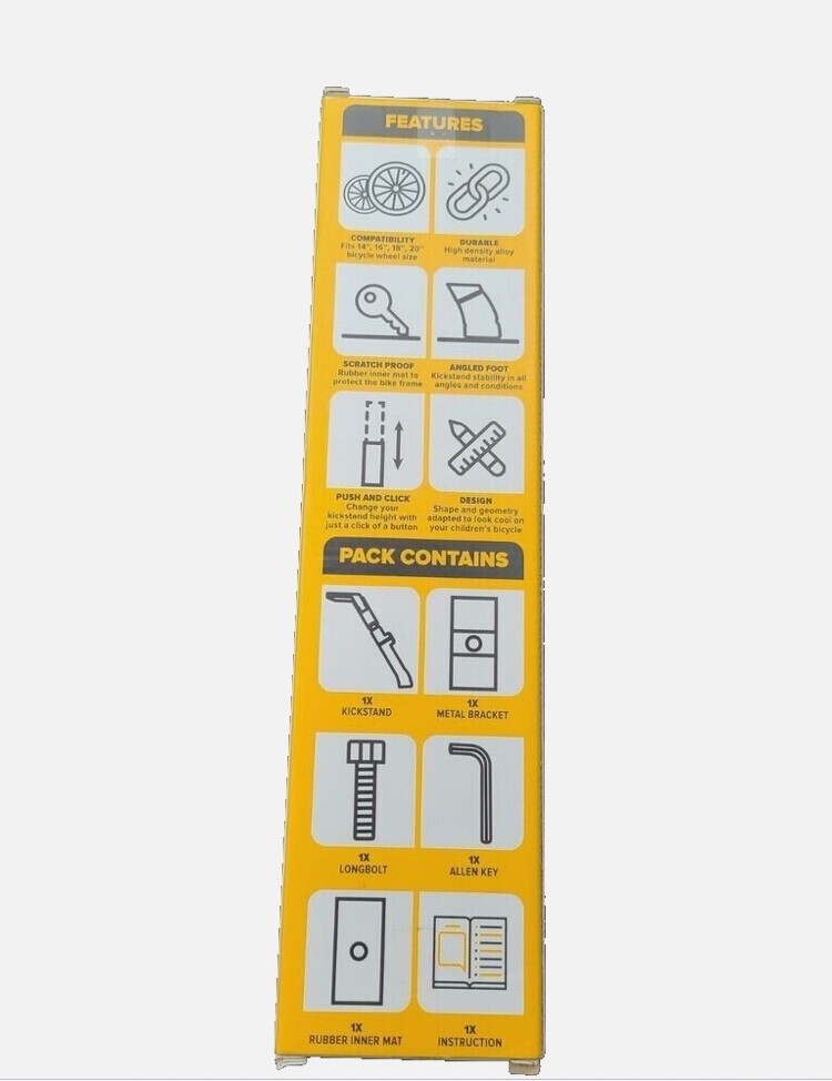 CENTER MOUNT BICYCLE STAND ULTRAVERSE FOR 14”, 16”, 18”, 20” INCH SIZE KICKSTAND