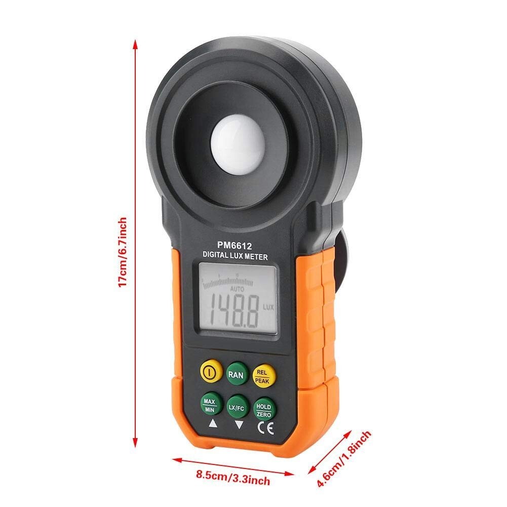 Peakmeter PM6612 Digital Lux Meter 2000 Counts with Auto Manual Range