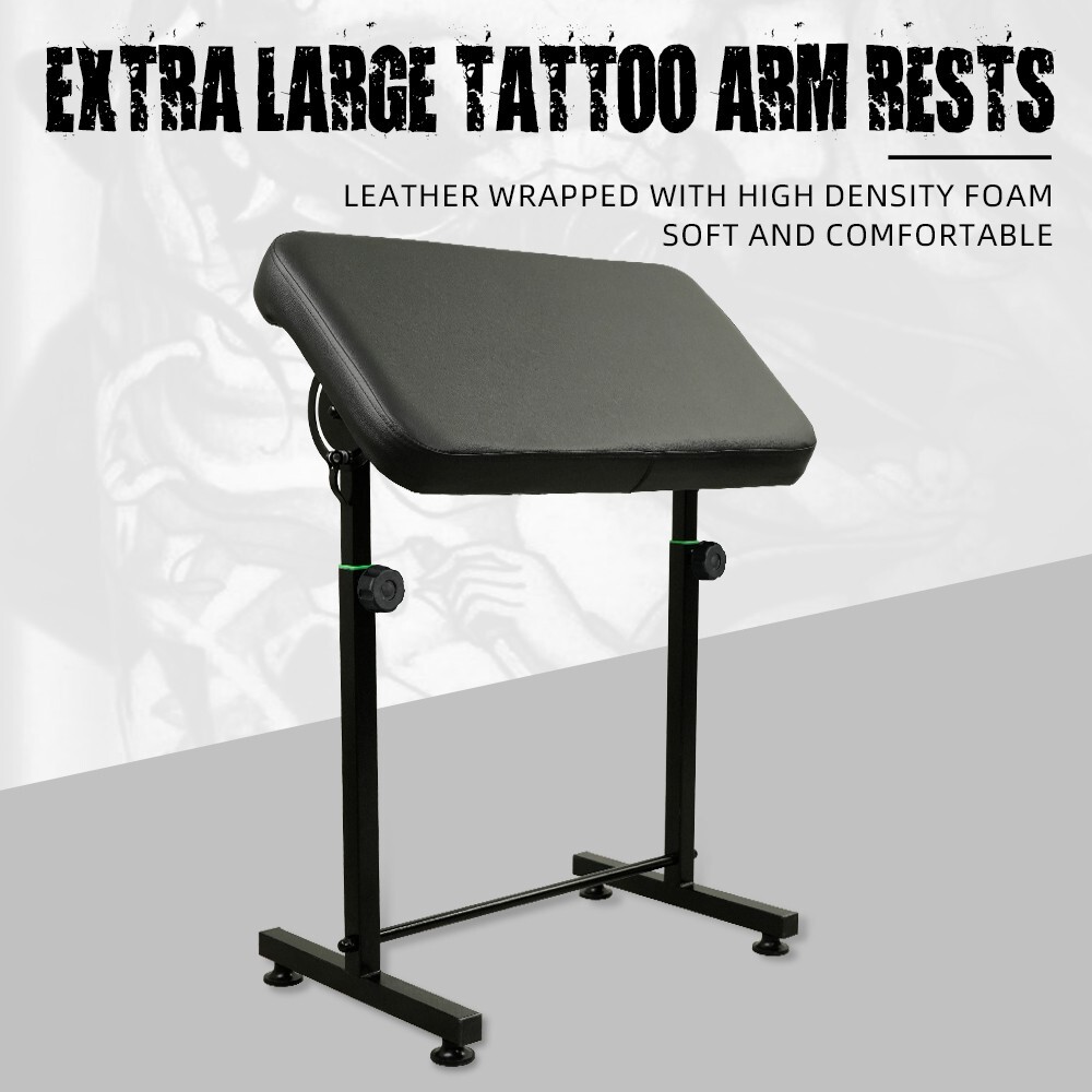 Tattoo Extra Large Armrest Stand Height Adjustable 27.6"x15.7 w/Soft Leather Pad