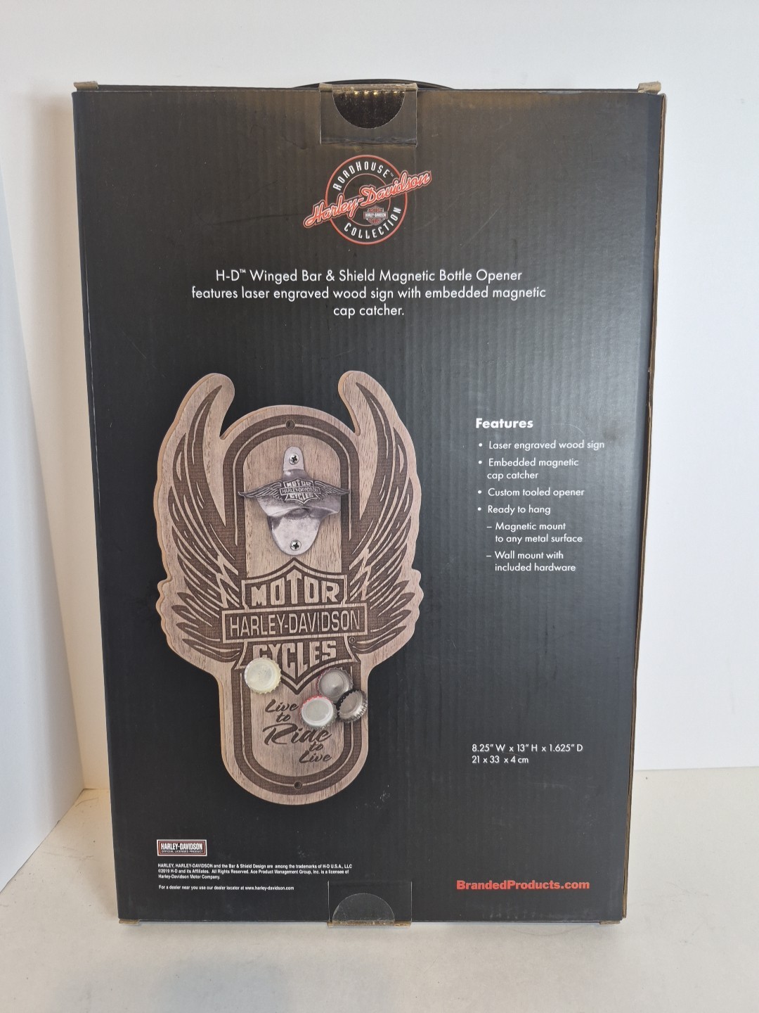 Harley Davidson - Bottle Opener with Magnetic Cap Catcher - Brand New in Box