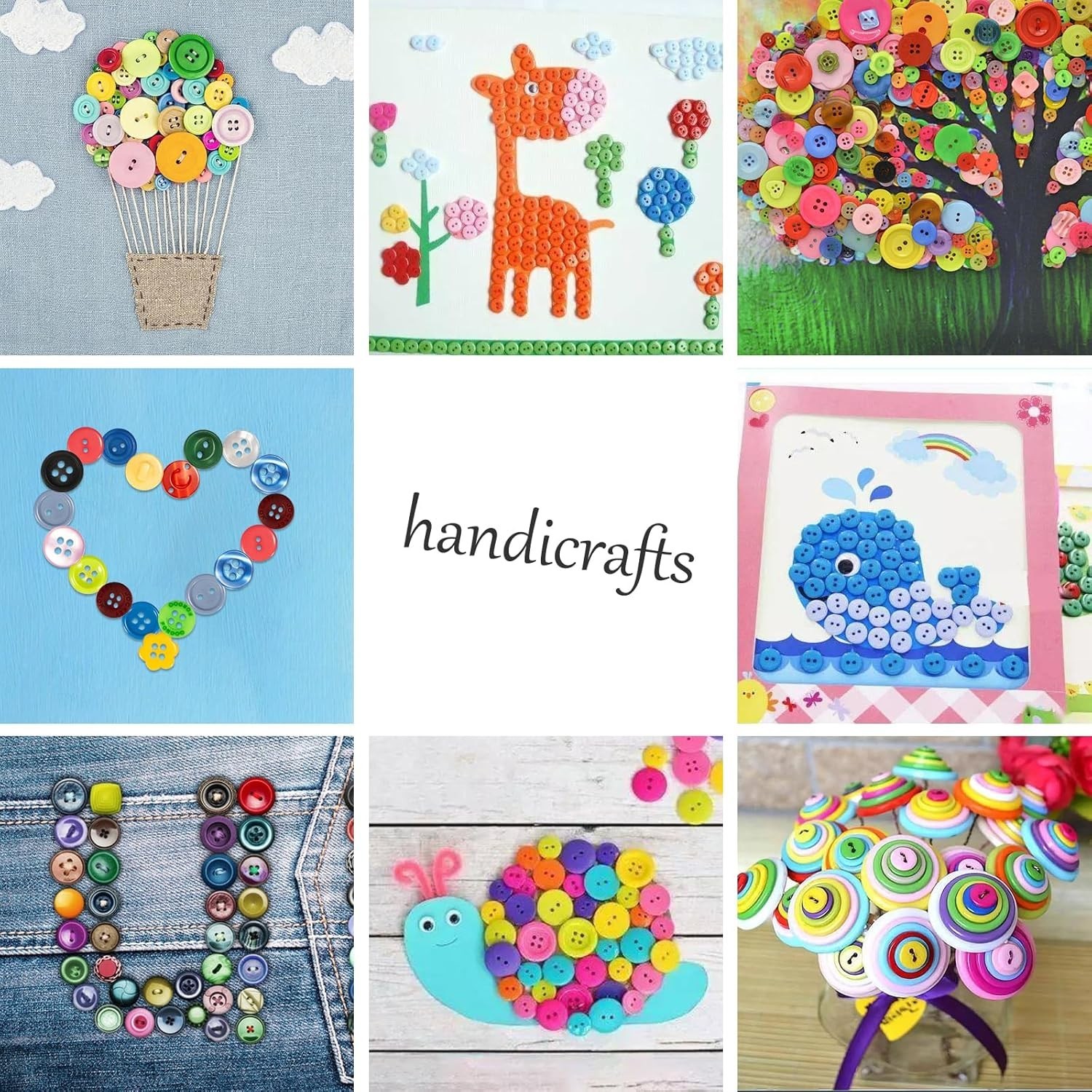 1000 Pcs Resin Buttons, Assorted Sizes Round Craft Buttons for Sewing DIY Crafts