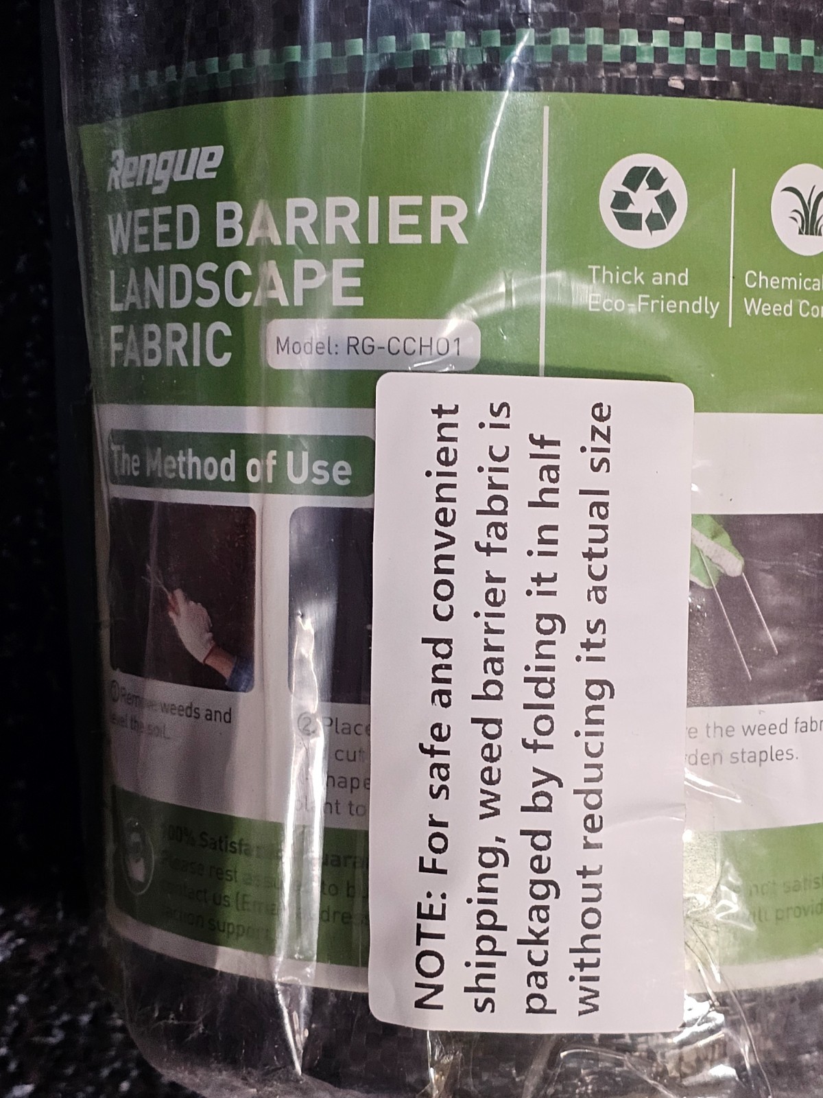 Rengue RG-CCH01 6x300FT Weed Barrier Landscape Fabric Blocker Garden Cover 2.4OZ