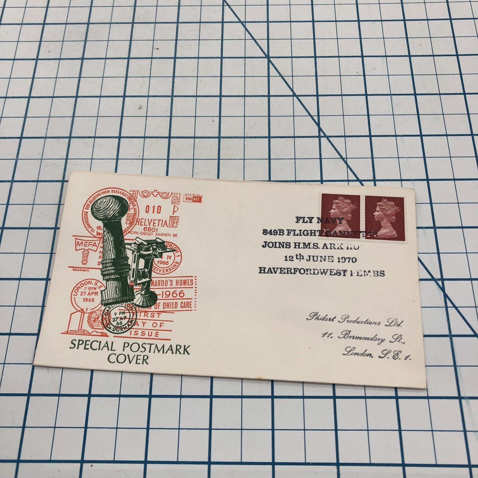 Vintage FDC Cover Cachet Postage Stamp Envelope 1970 ENGLAND Fly NAVY