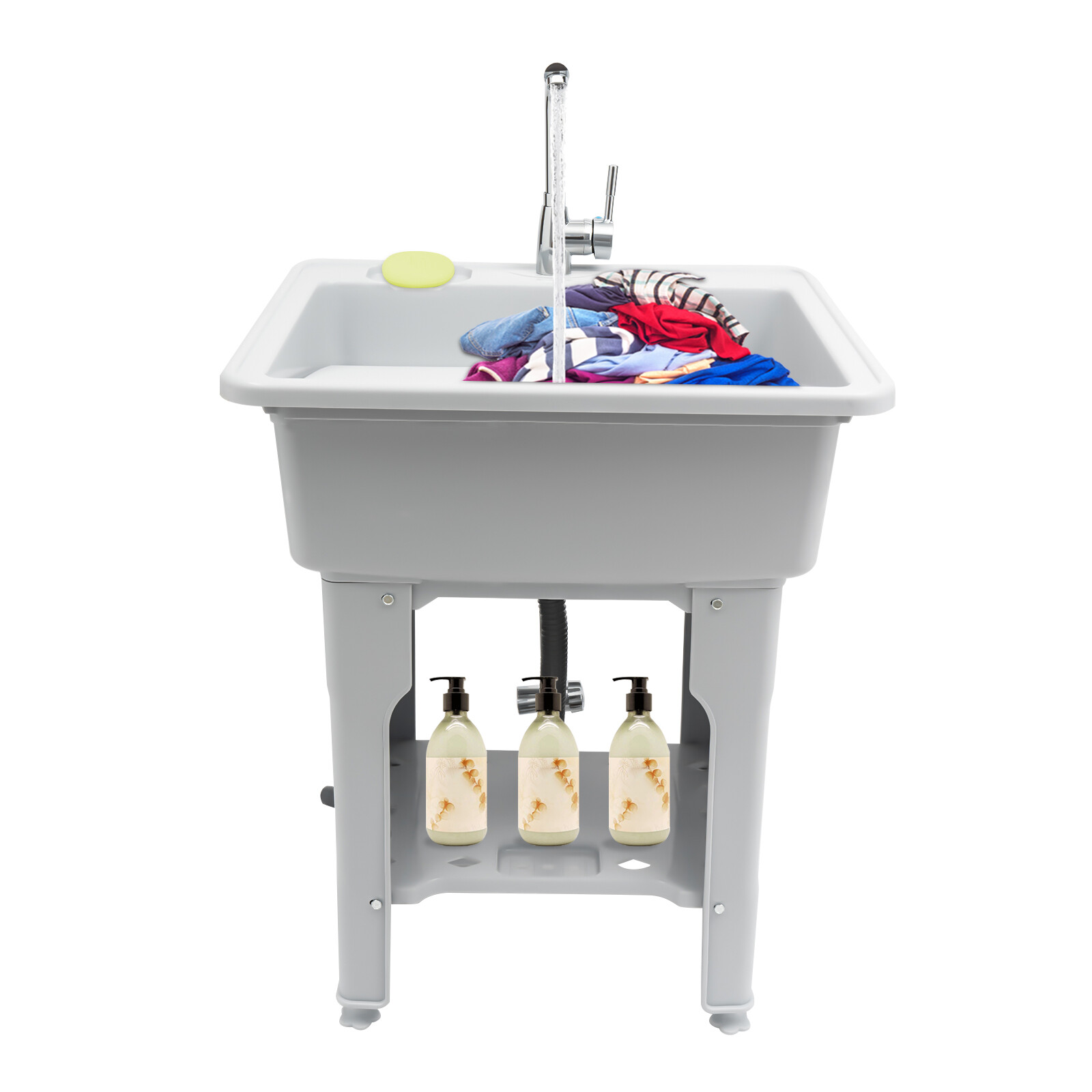 Utility Sink Laundry Tub with Faucet & Basement for Laundry Room Garage or Shop