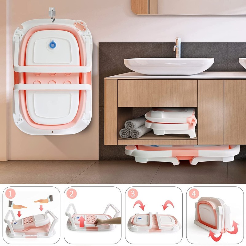 Foldable Infant Baby Bath Tub Newborn Saftey Portable Shower Bathtub 0-12M