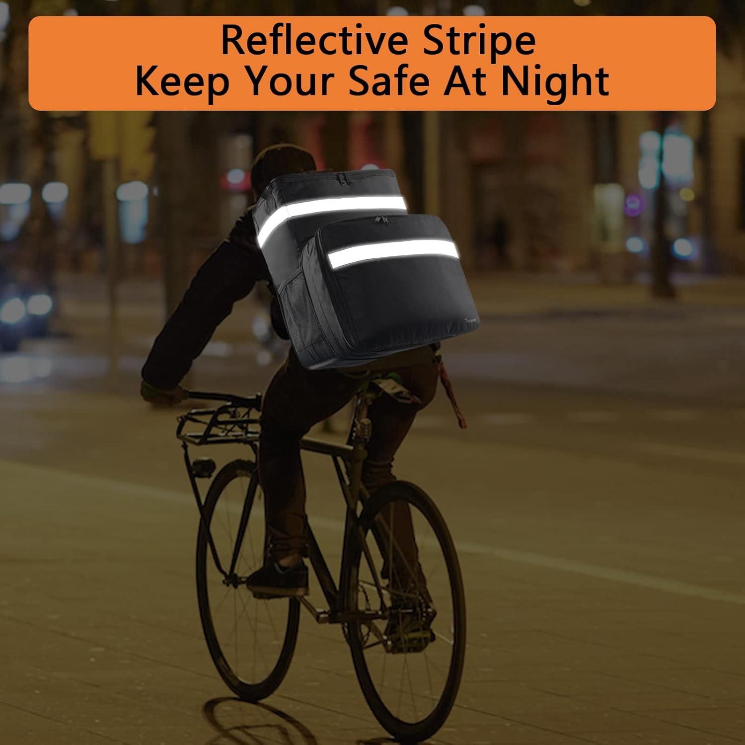 Food Delivery Backpack, Expandable Insulated Food Delivery Bag for Grocery Bike
