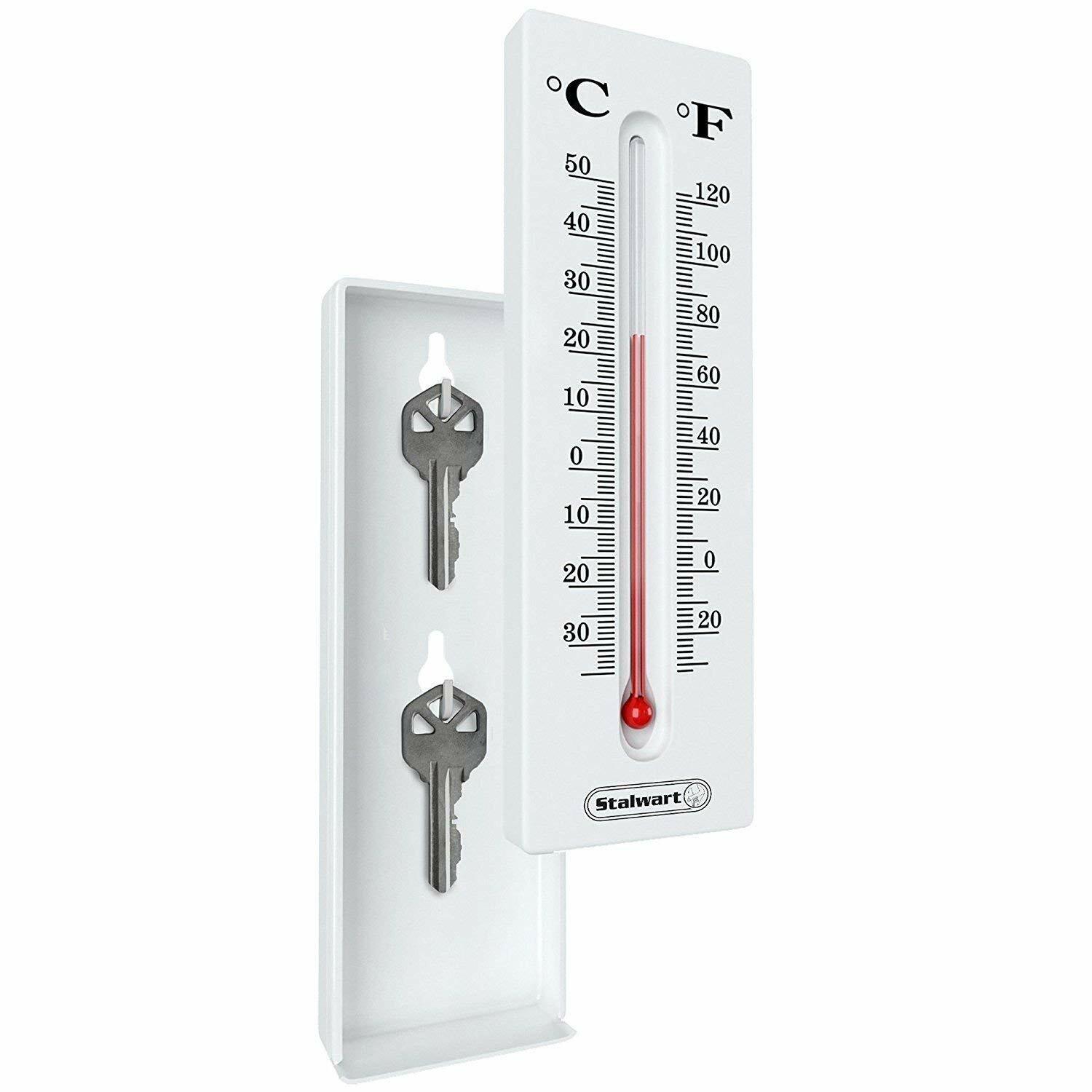WYZworks Thermometer Hide a Key Holder House Car Stash Outdoor Temperature
