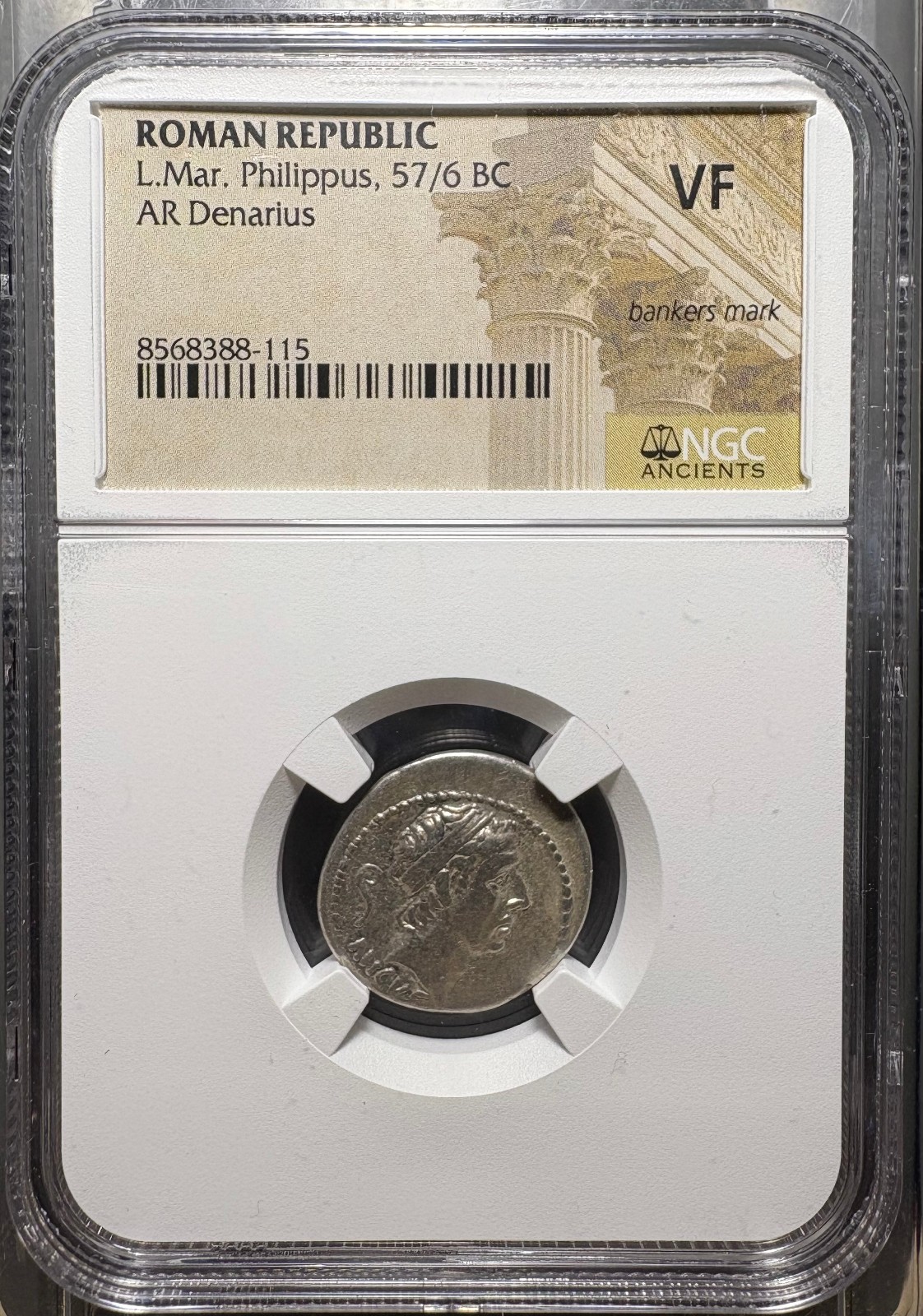 Roman Republic - L. Marcius Philippus, 57 BC - AR Denarius - NGC VF