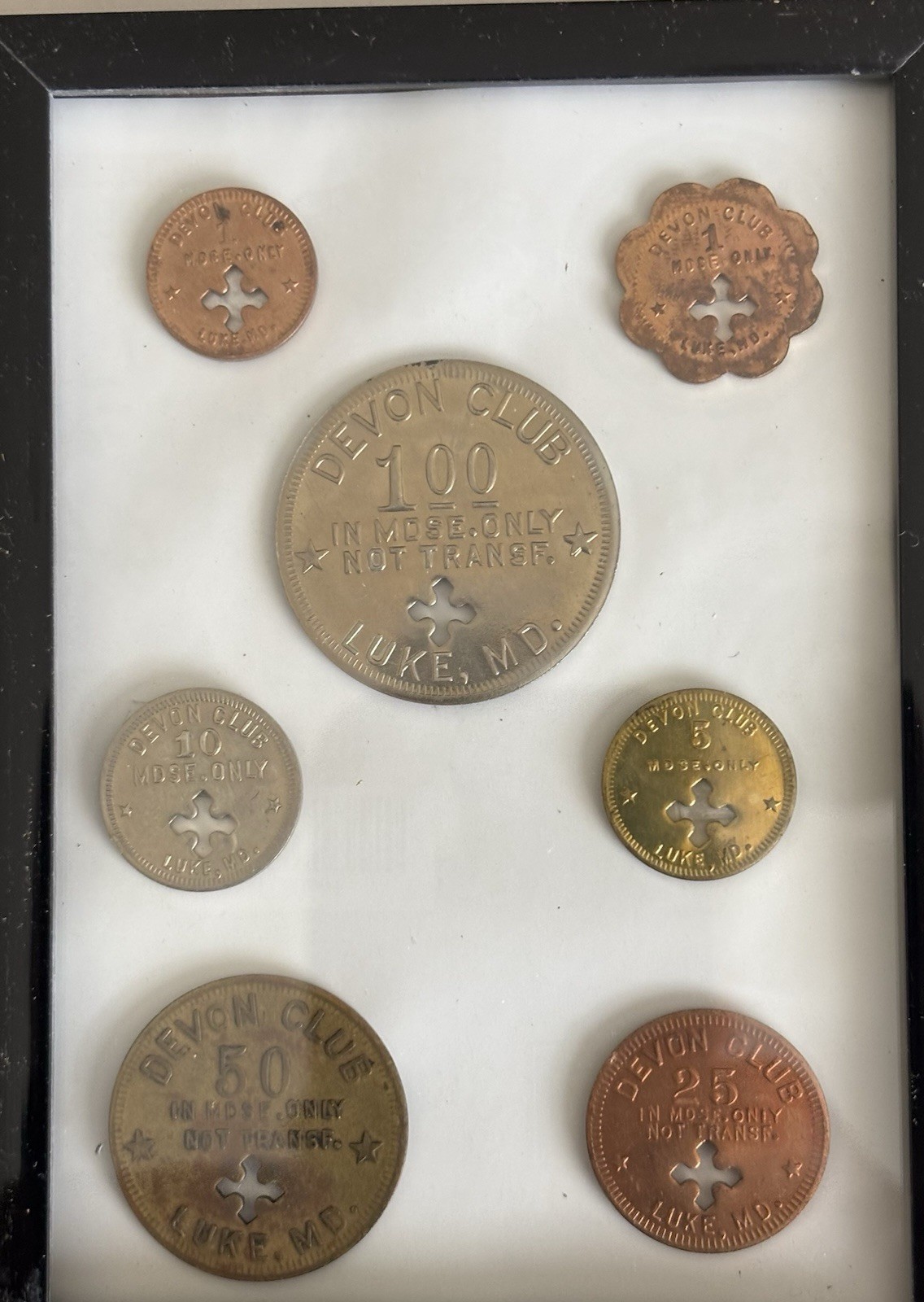 1911 Luke Maryland Devon Clubhouse script Tokens Entire Set coal mine Westvaco