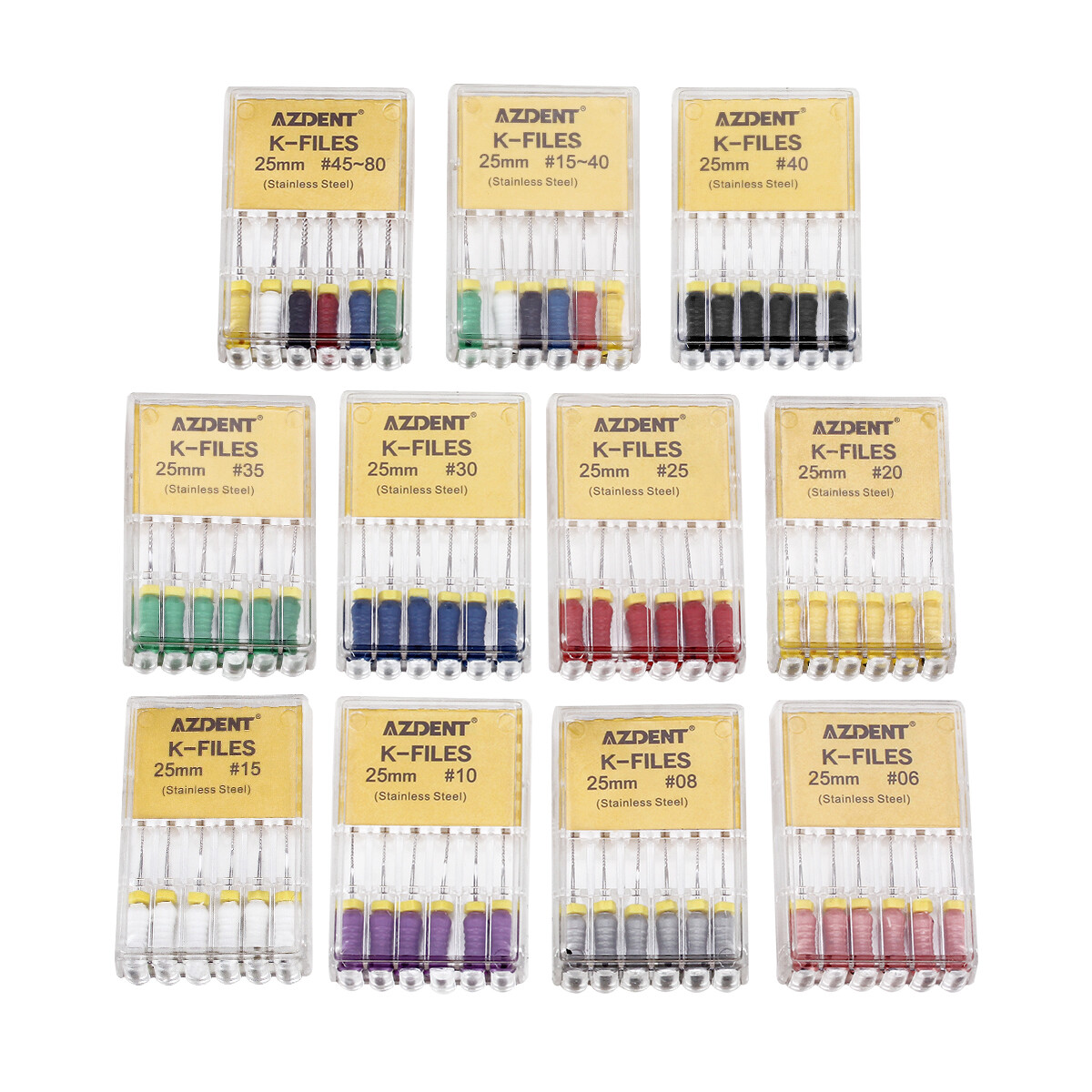 1 Box Dental K-File Root Canal Hand Use 25mm /21mm Endodontic Stainless Steel