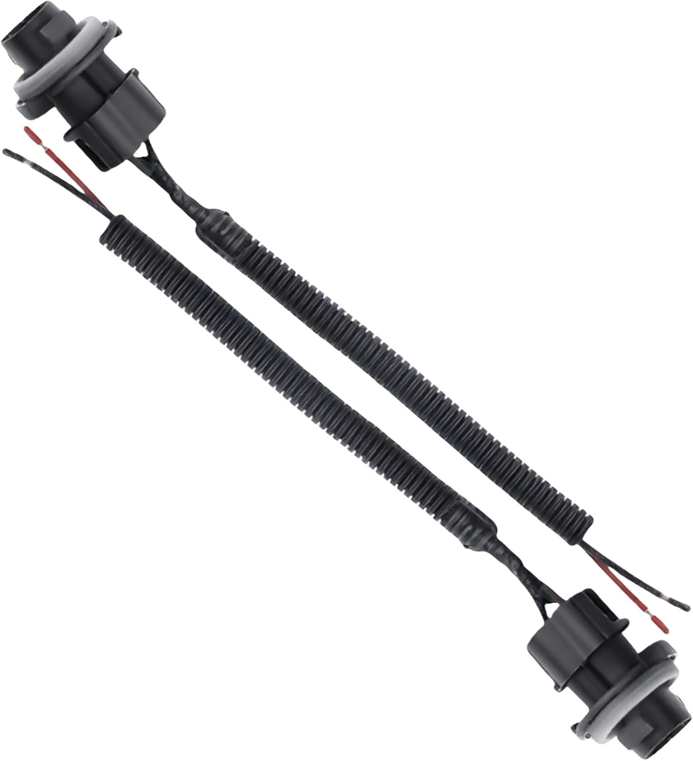 2 Pcs License Plate Light Socket Black Rear Lamp Wire Harness Assembly Compatibl