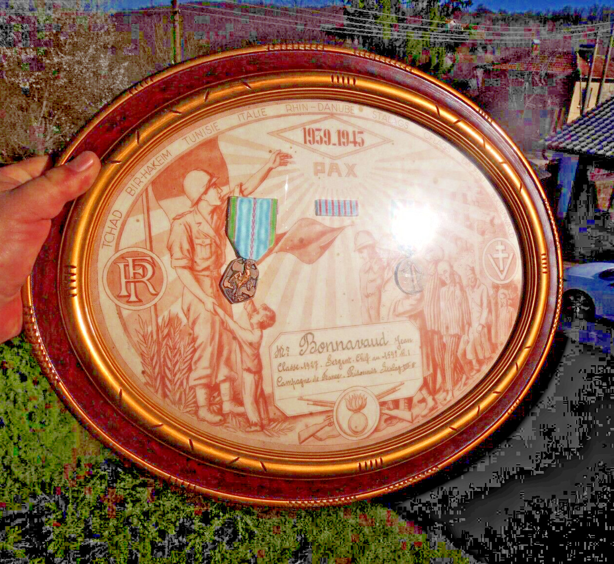 French commemorative certificate contraction camp Stalag VIII A 1939-45 military