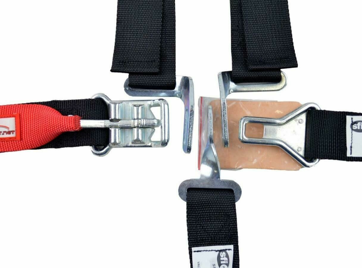 RACERDIRECT UNIVERSAL JR DRAG 5PT 2"RACING HARNES LATCH FLOOR MOUNT SFI 16.1 BLK