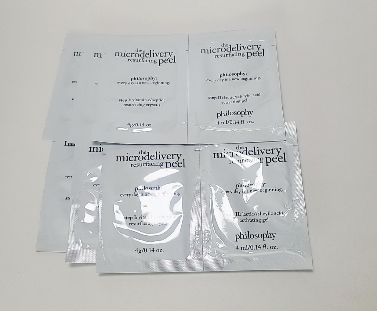 6x Philosophy the Microdelivery Resurfacing Peel Step 1 and 2 - 4ml/0.14 oz each